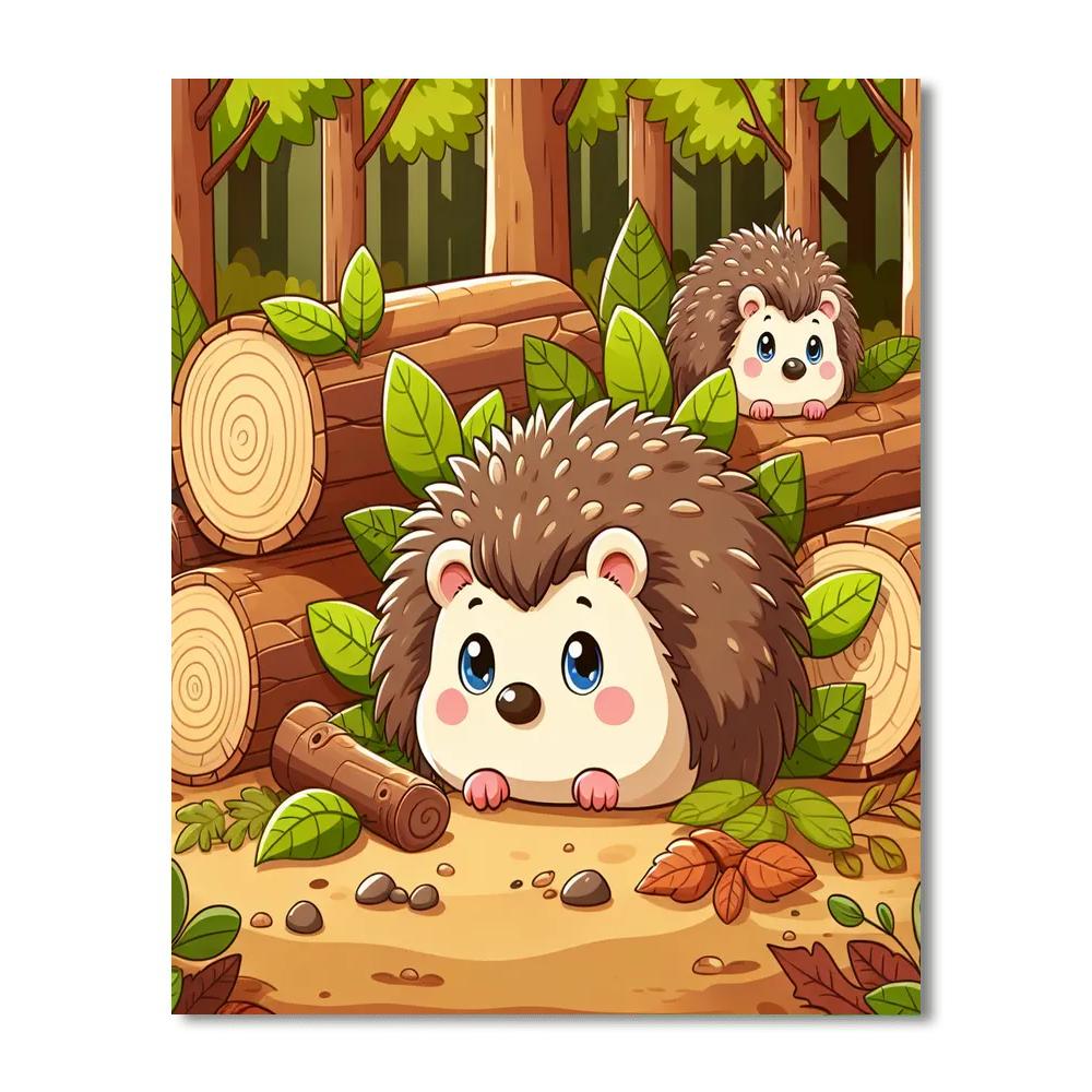 Curious Hedgehog Hideaway Paint By Numbers Art