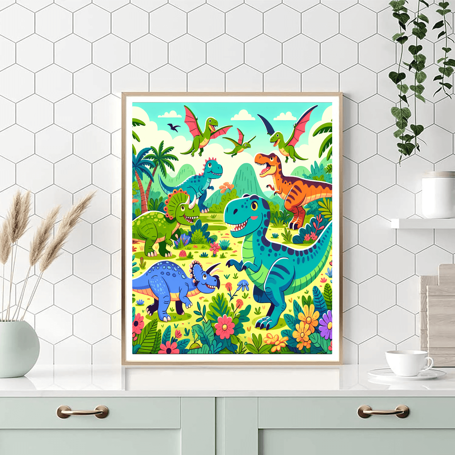 Dino Adventures Paint By Numbers Art