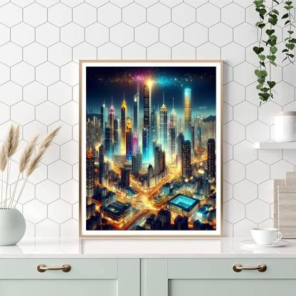 Ethereal Cityscape Paint By Numbers Art