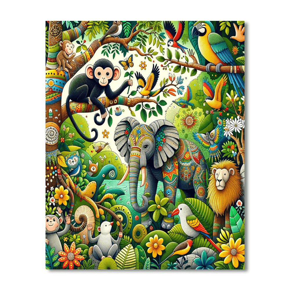 Cuddly Jungle Friends Paint By Number