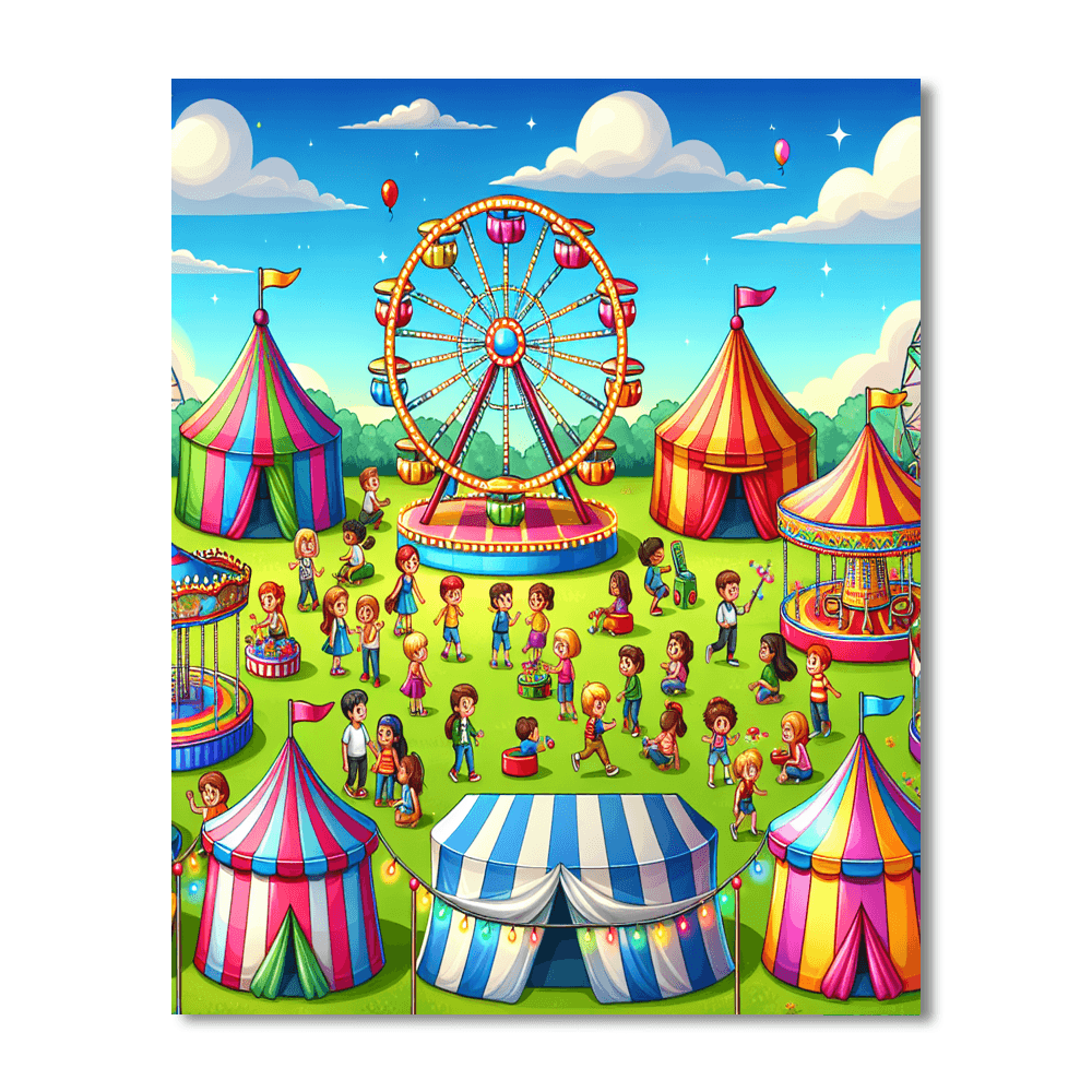 Fun Carnival Adventure Painting Number Kit