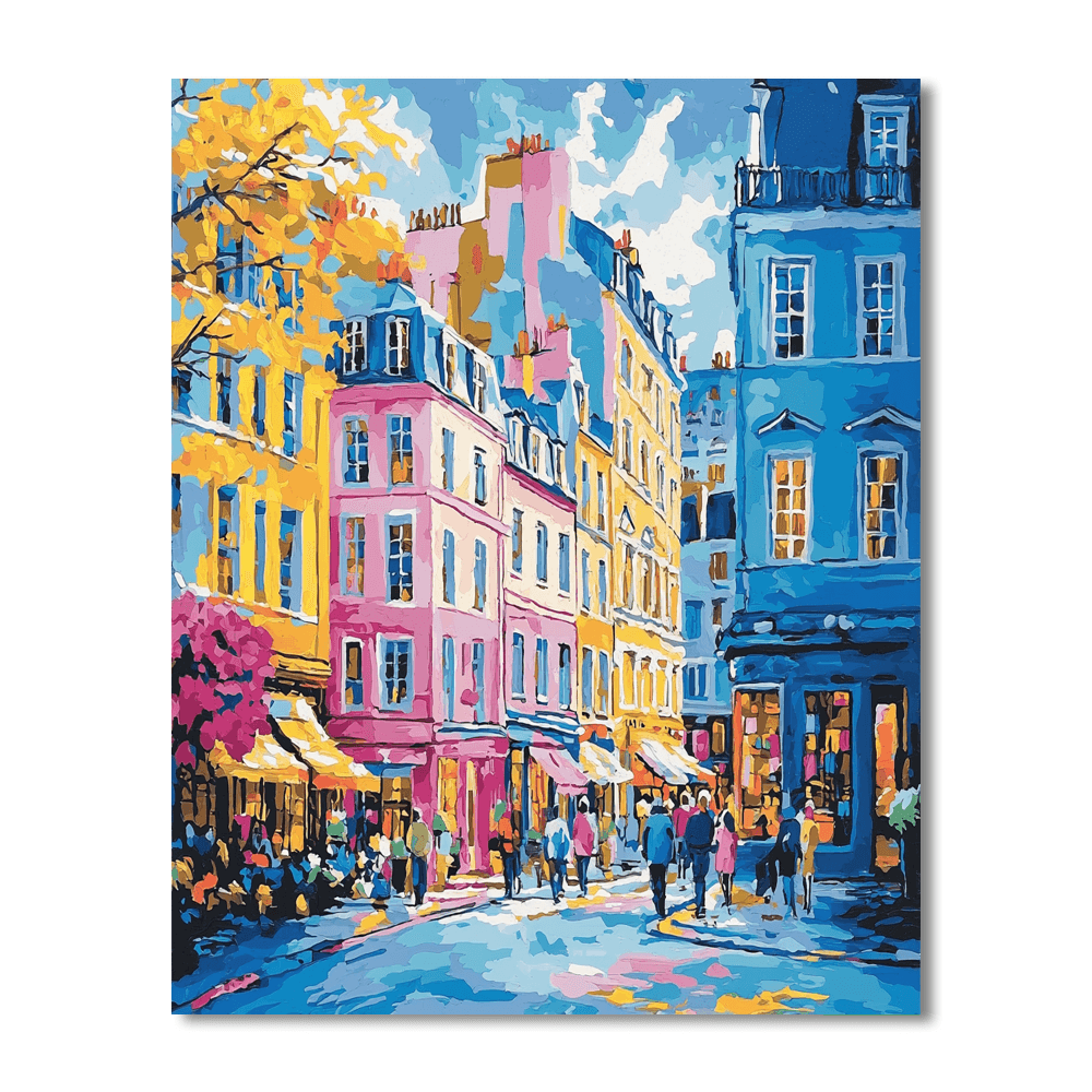 David Hockney Inspired Charming Streets  Paint By Number