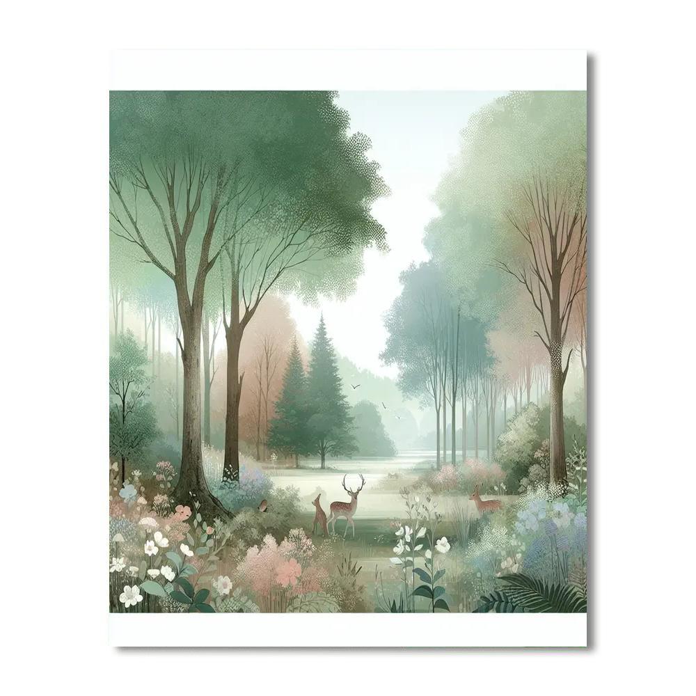 Colorful Woodland Harmony Paint By Numbers Art