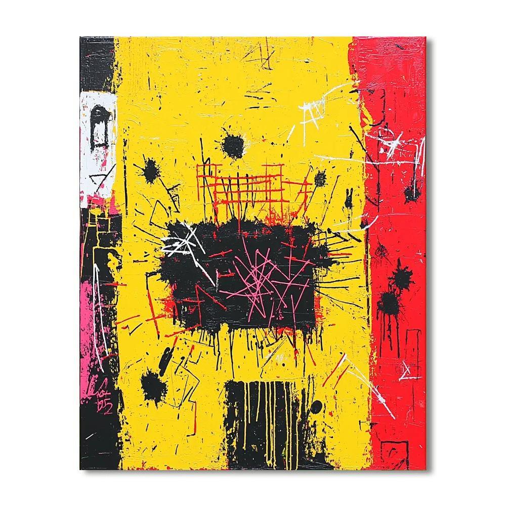 Jean-Michel Basquiat Inspired Raw Connections  Number Painting