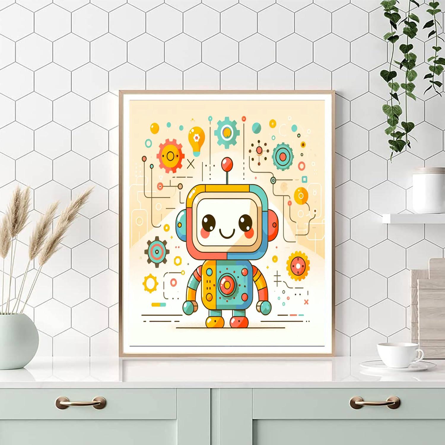Clever Little Robot Painting By Numbers Kit