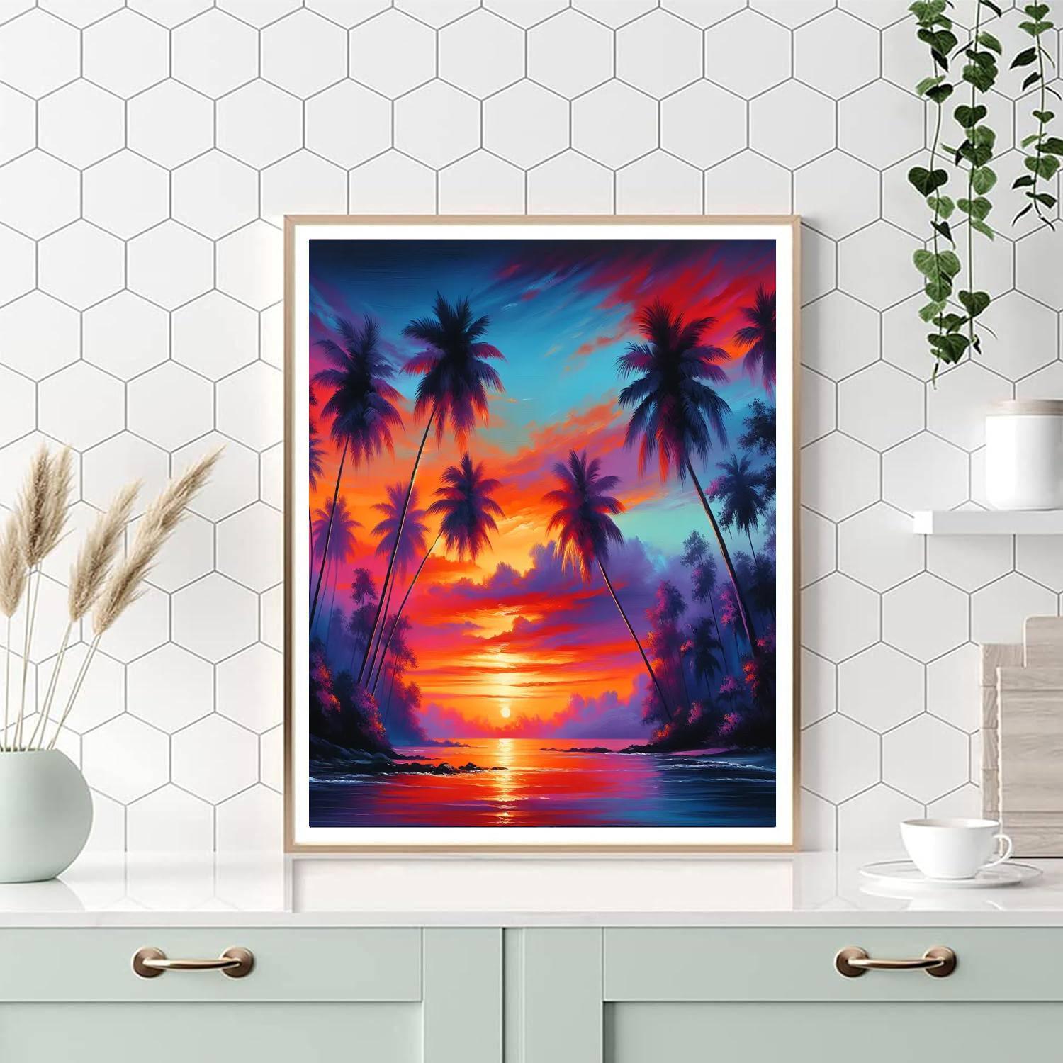 Tropical Dusk Serenade Painting By Numbers Kit
