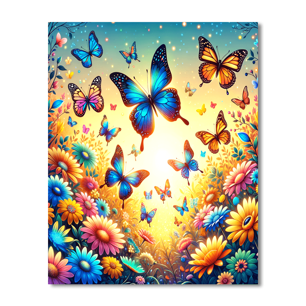 Radiant Butterfly Garden Paint By Numbers