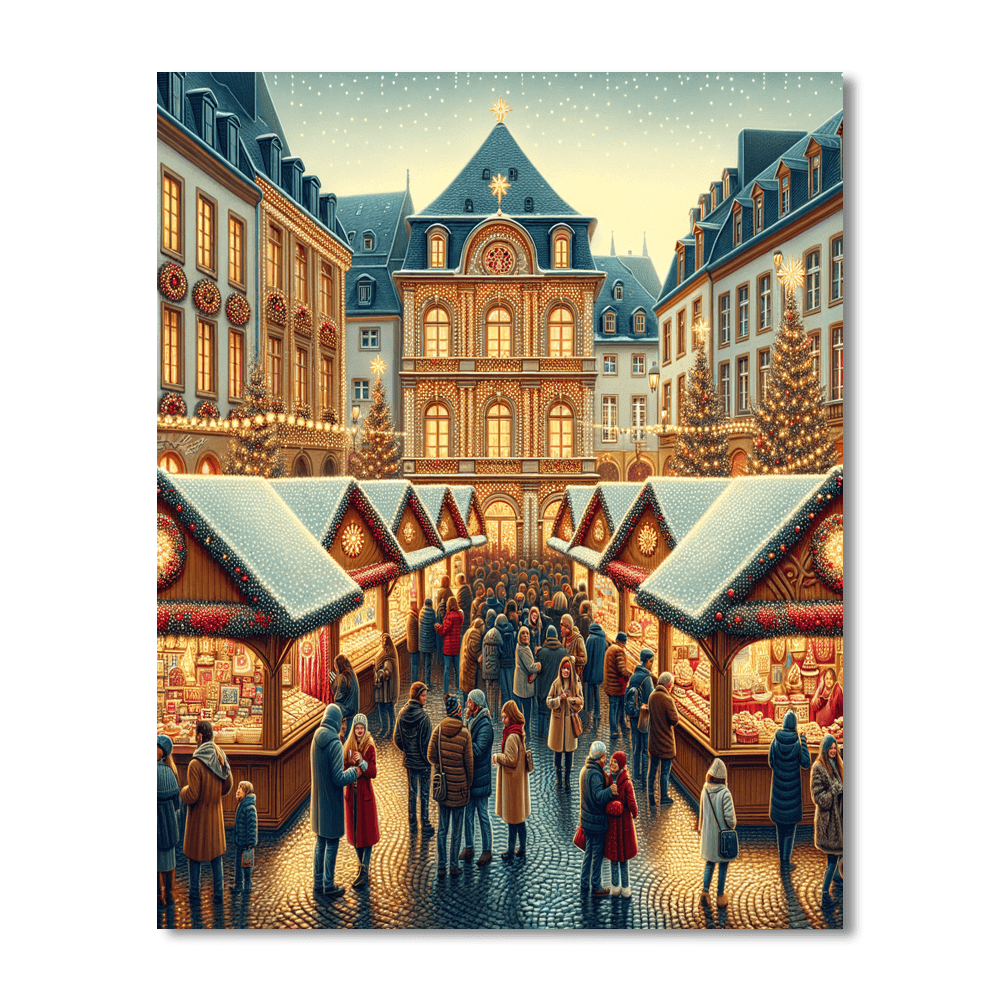 The Luxembourg City Christmas Market Paint By Color