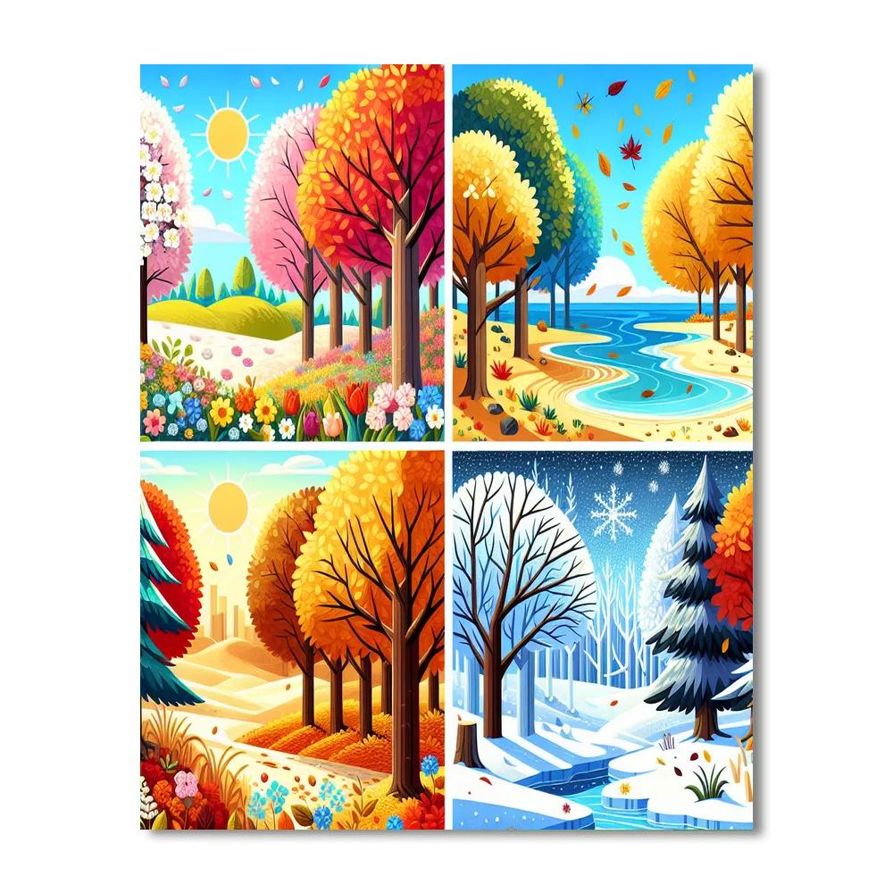 Artistic Journey Through Seasons Paint By Color