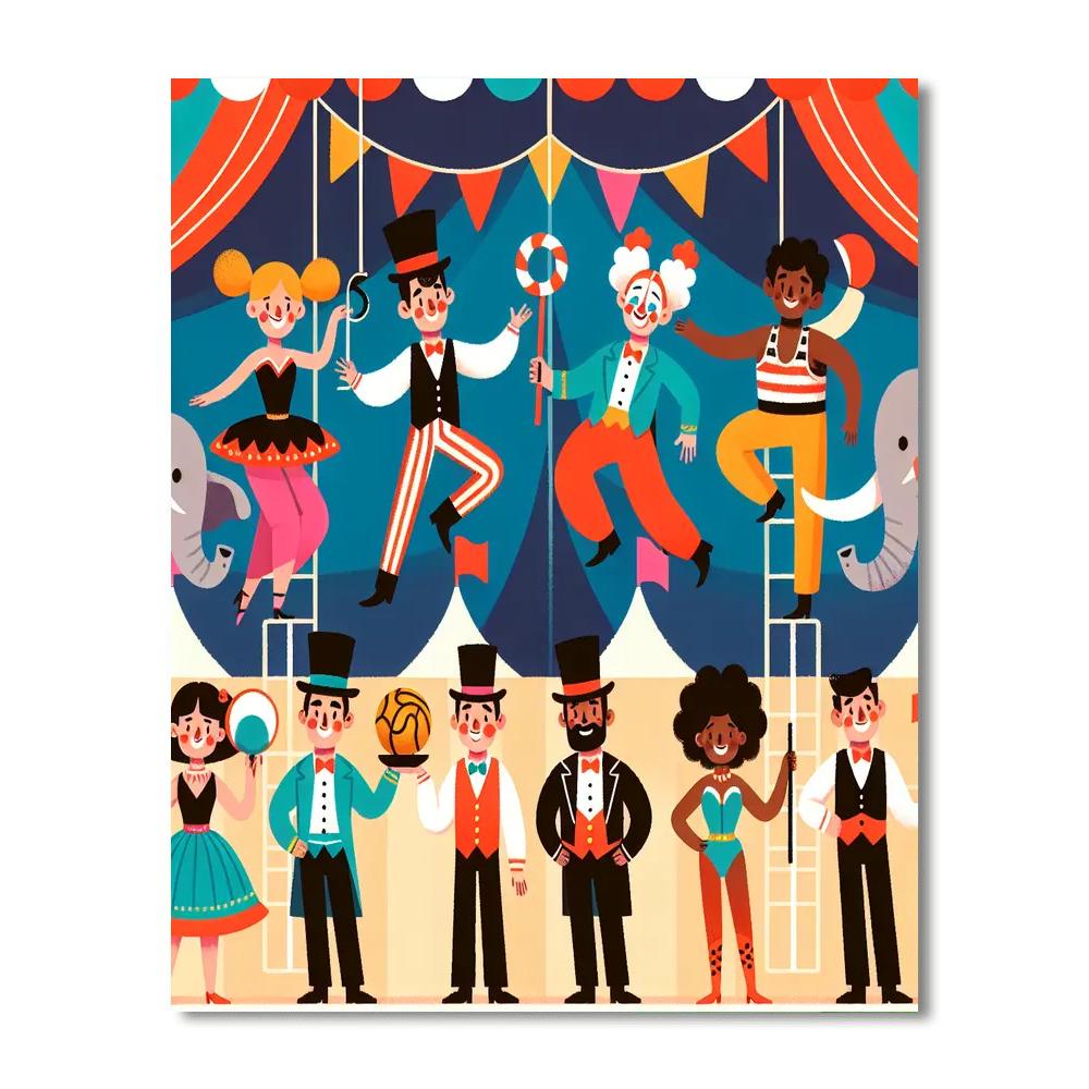 Cheerful Circus Carnival Paint By Numbers Art