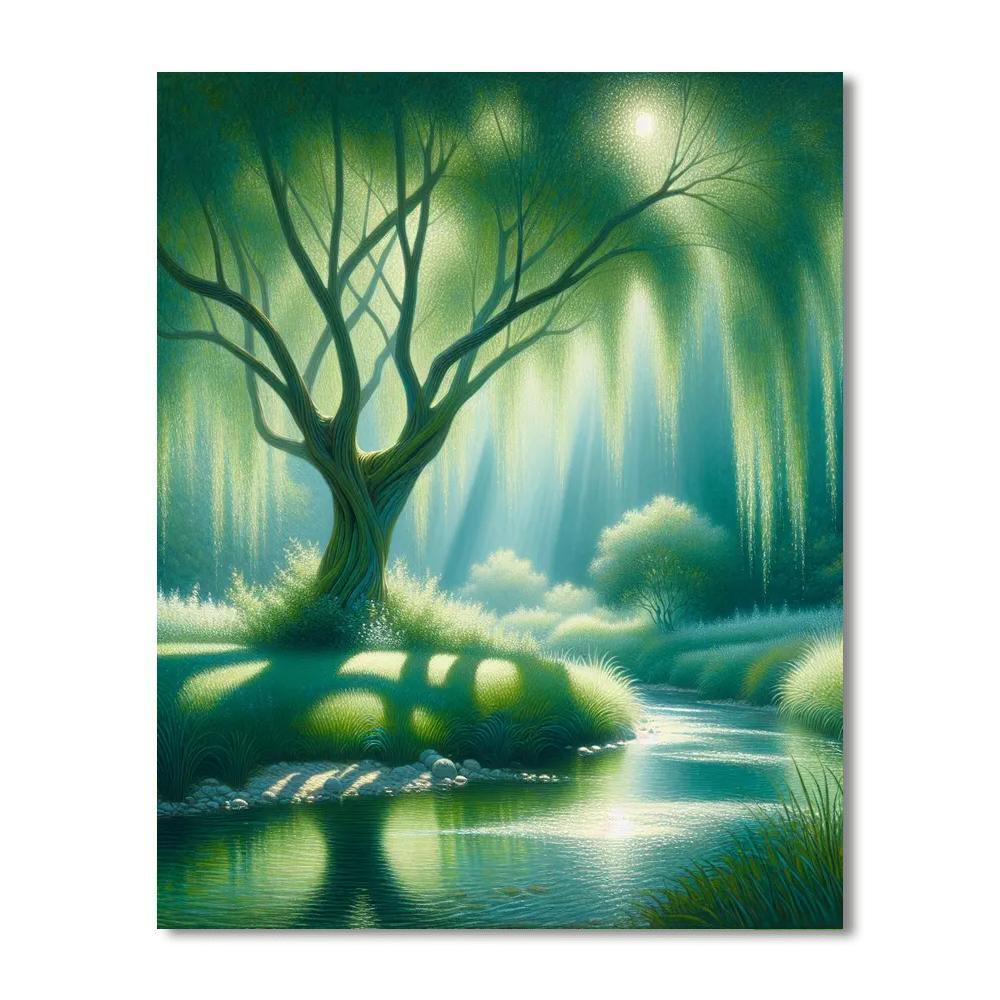 Whispering Willow Brook Paint By Number