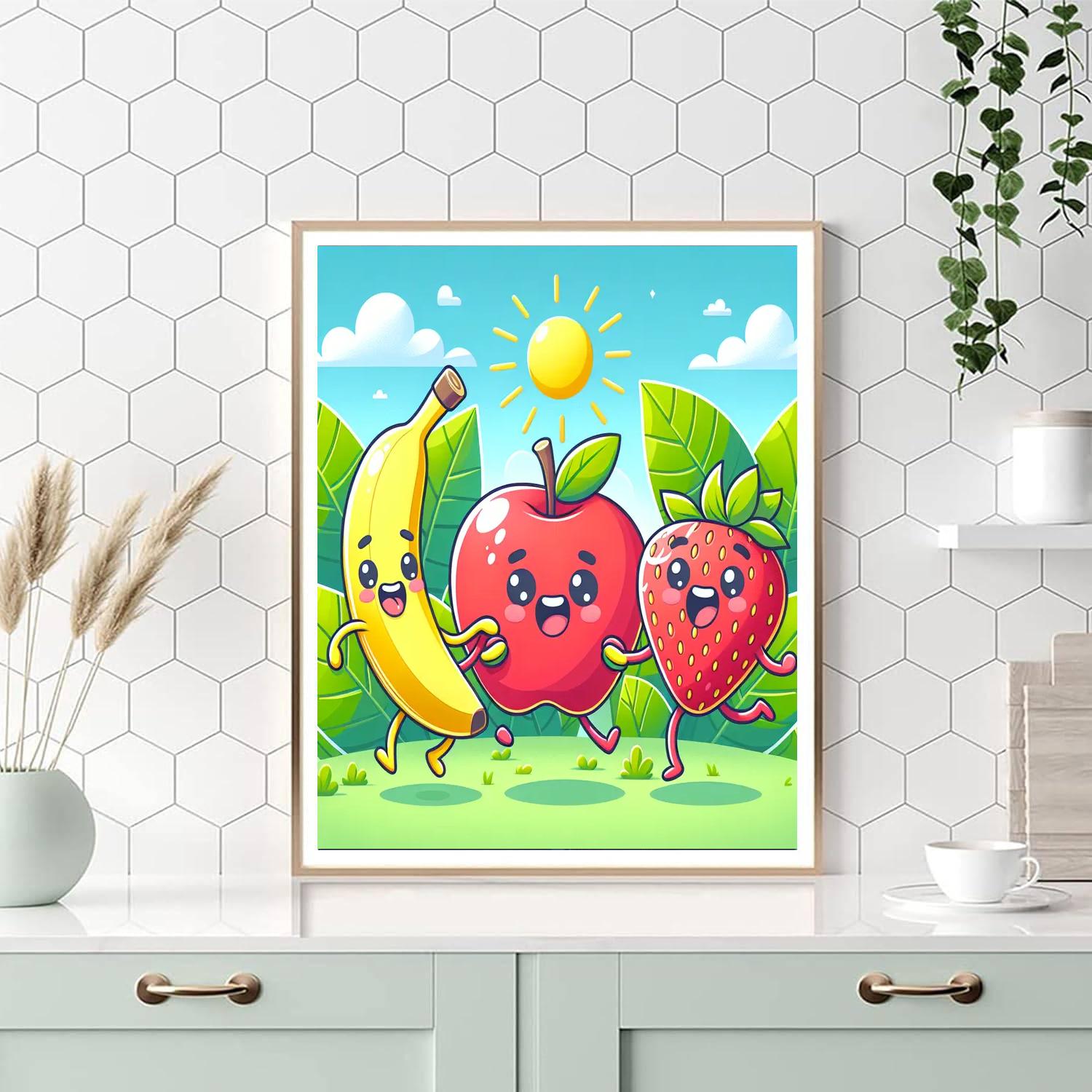 Playful Fruit Characters Painting By Numbers Kit