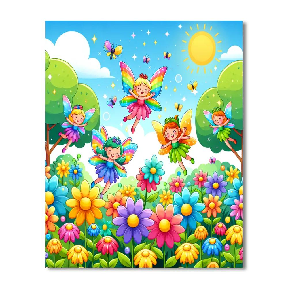 Joyful Fairy Adventure Paint By Numbers Art