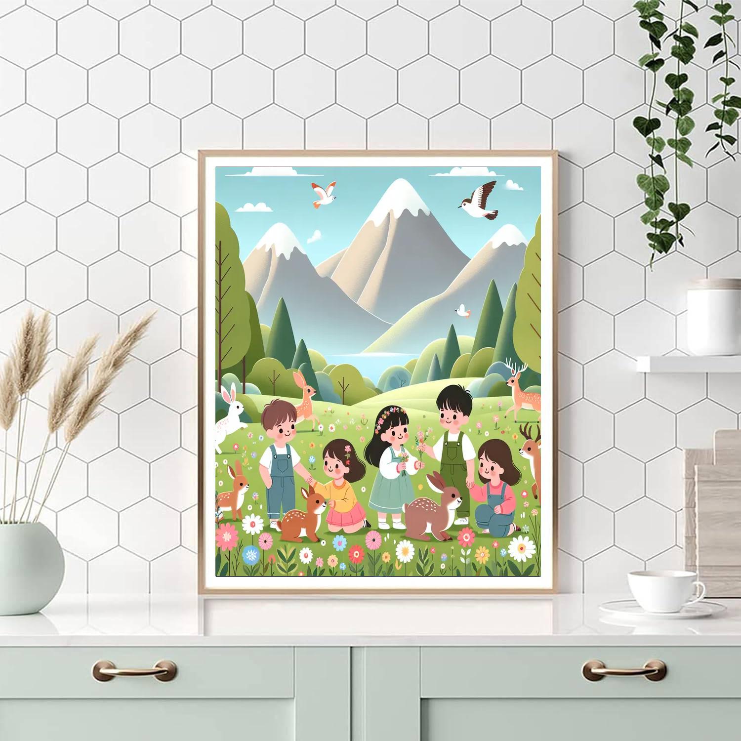 Majestic Mountain Meadows Numbered Painting Kits