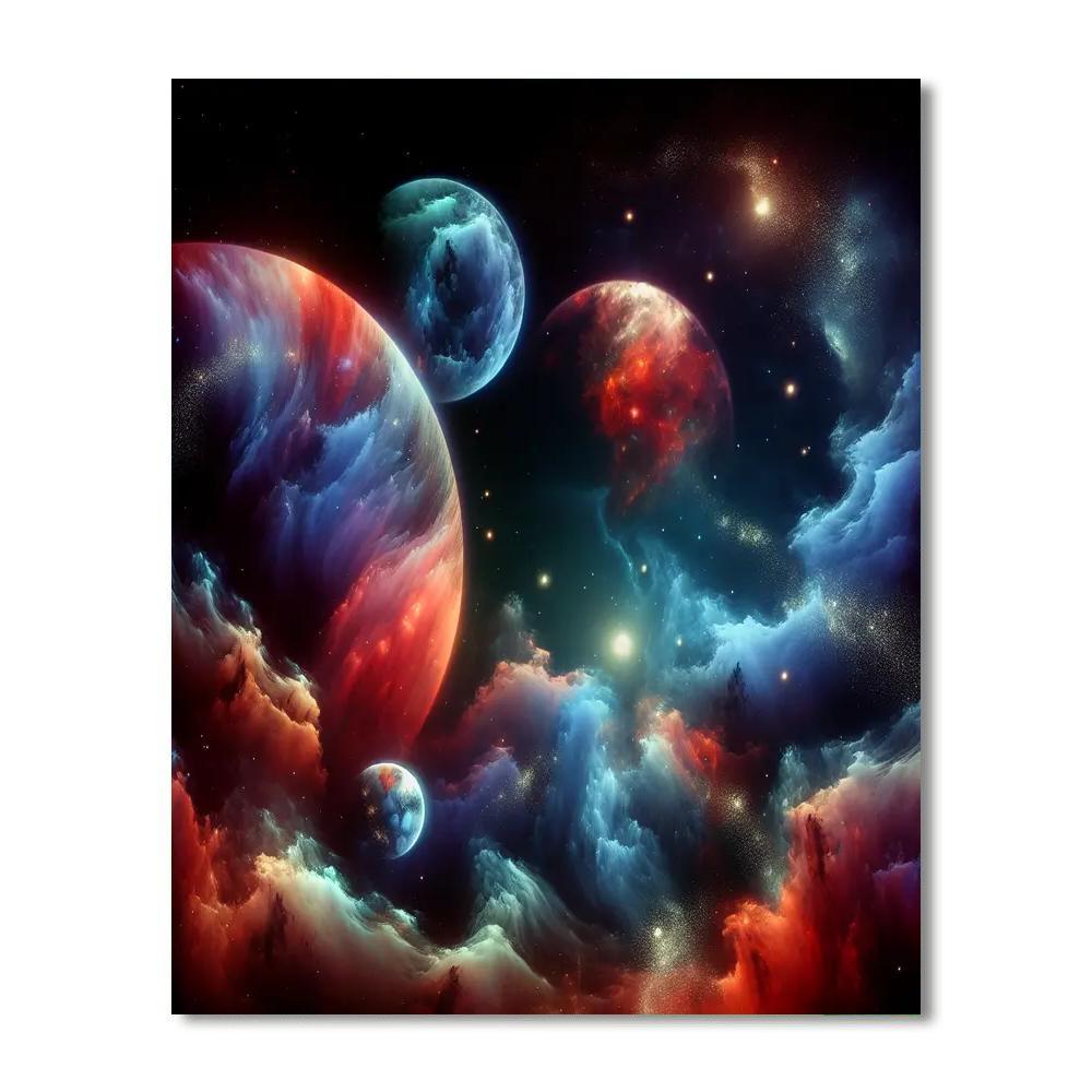 Celestial Planetary Marvels Painting Number Kit