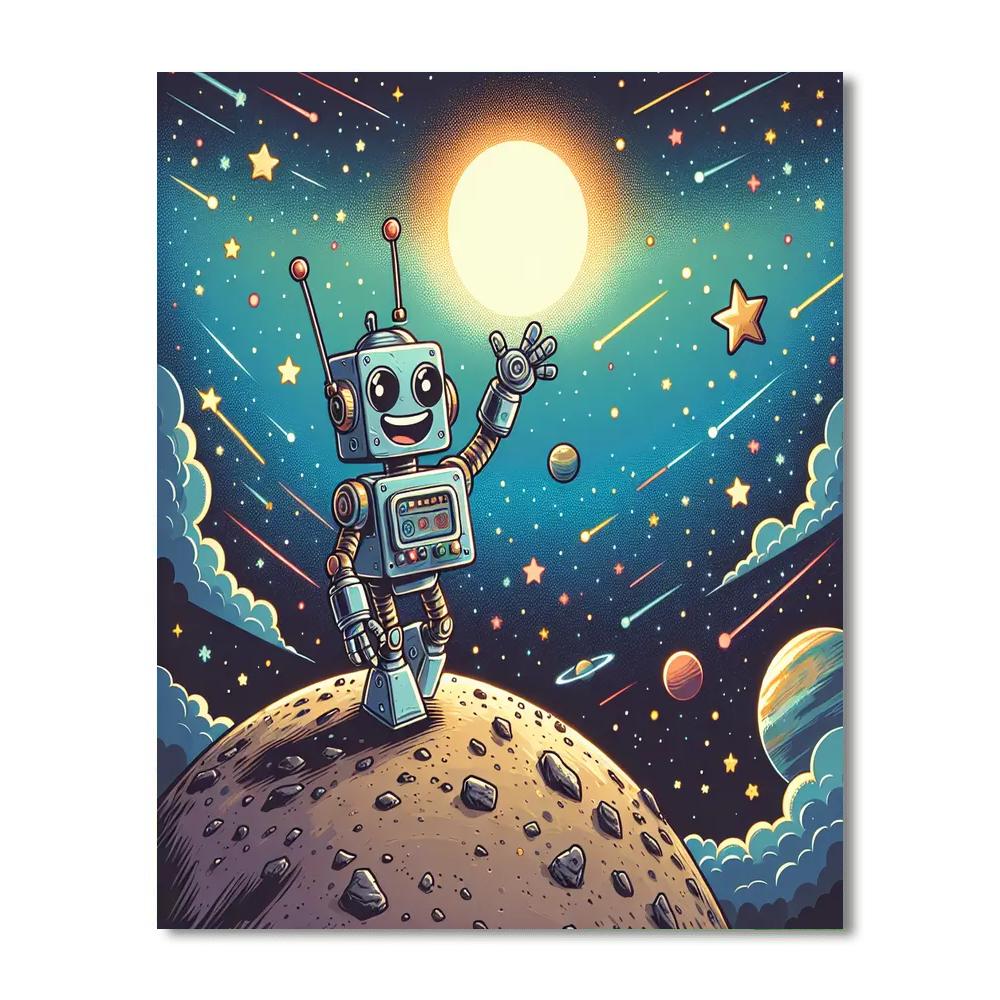 Robot And Space Explorer Painting Number Kit