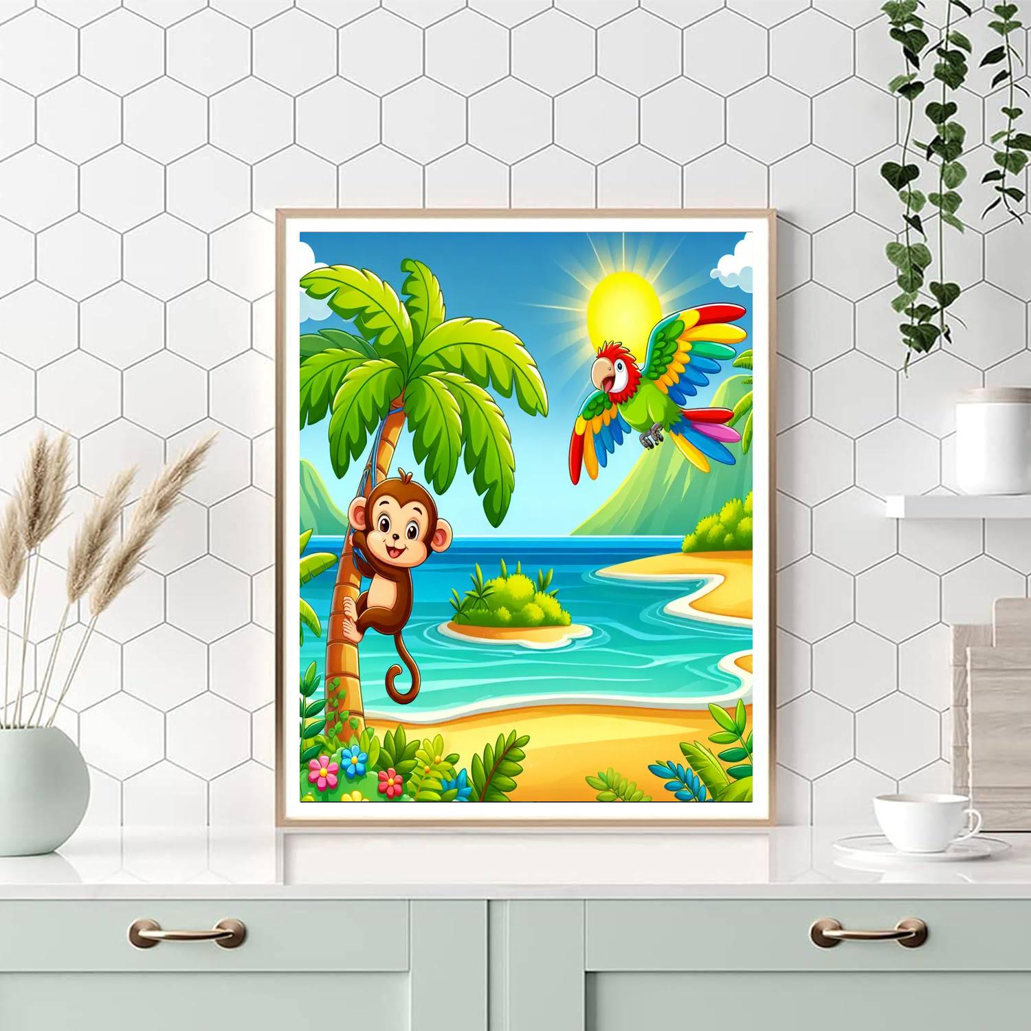 Tropical Island Escape Adventure Numbered Painting Kits