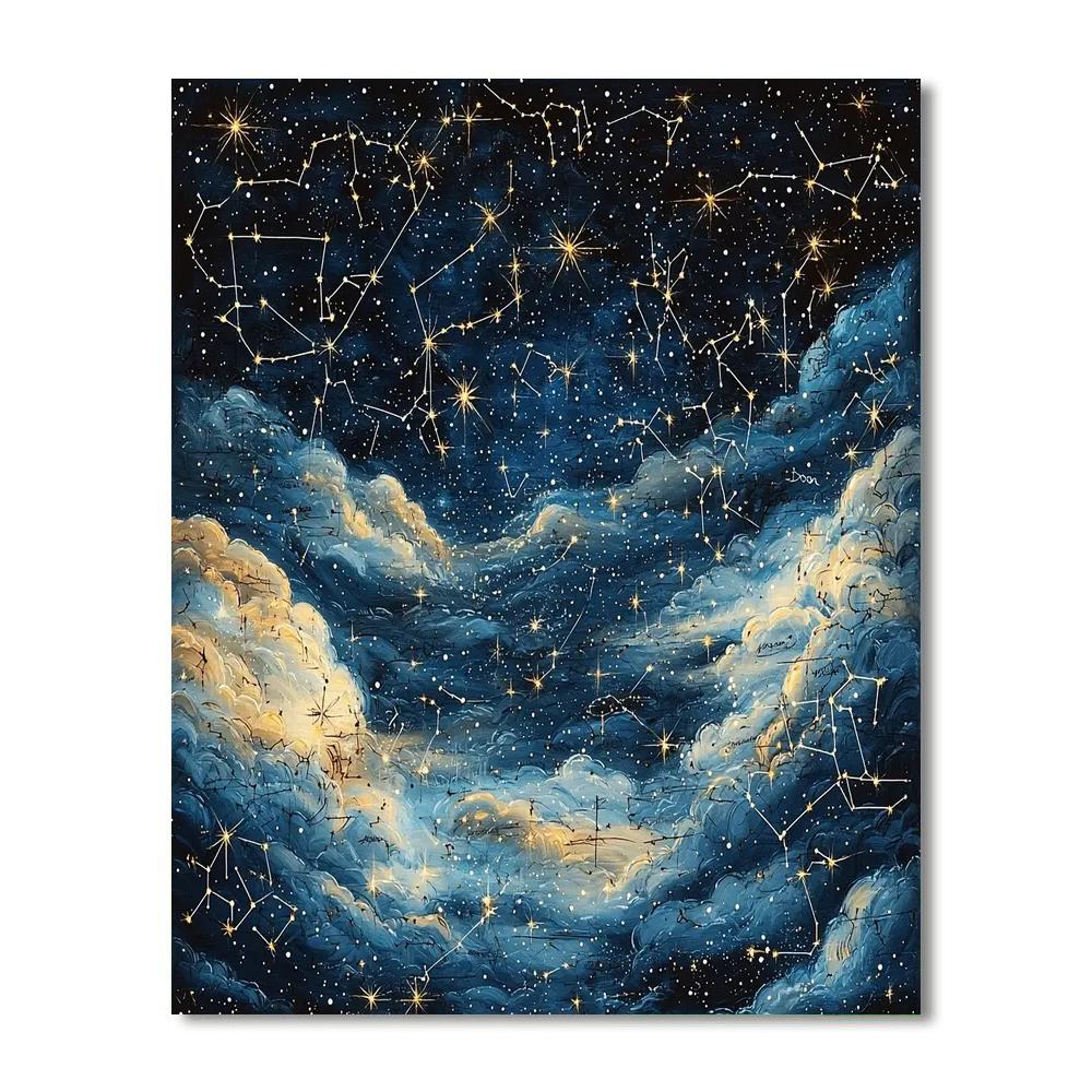 Leonardo Da Vinci Inspired Celestial Dance Of Color And Light  Paint By Numbers Art