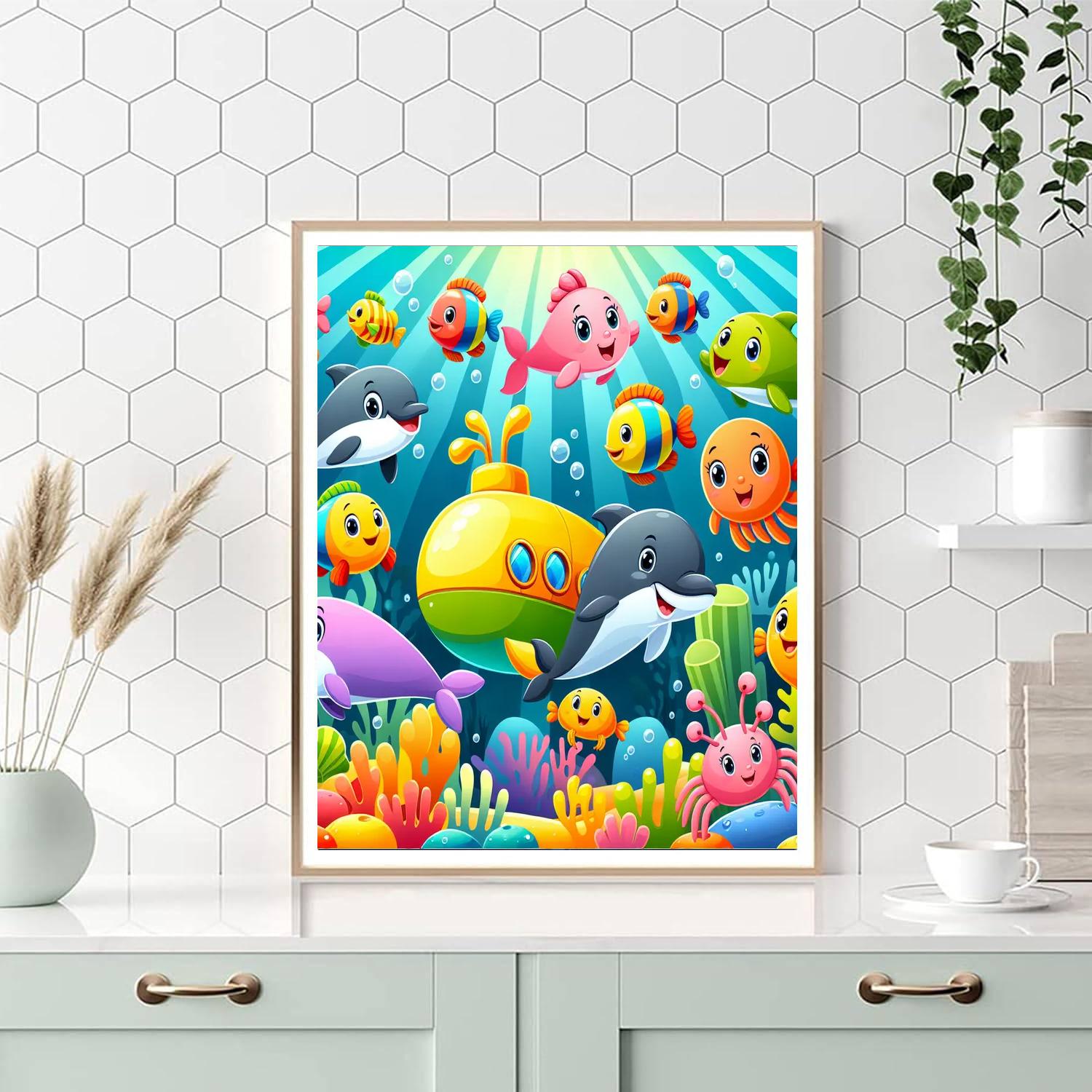 Whimsical Ocean Explorers Paint By Numbers Art