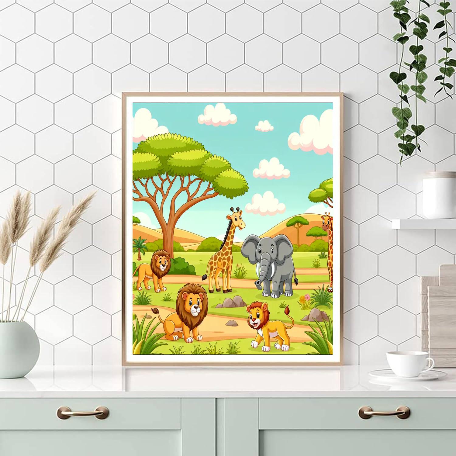 Safari In Savannah Painting Number Kit