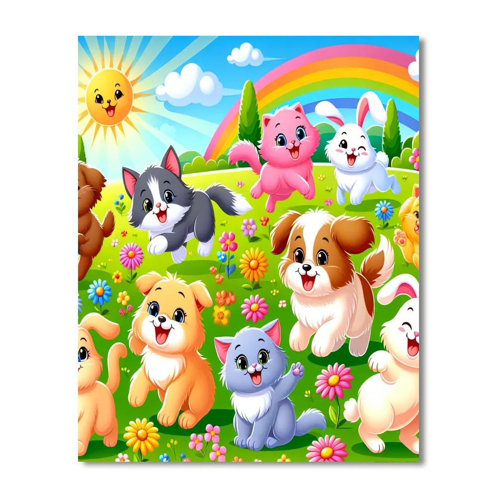 Cute Pets Parade Paint By Numbers