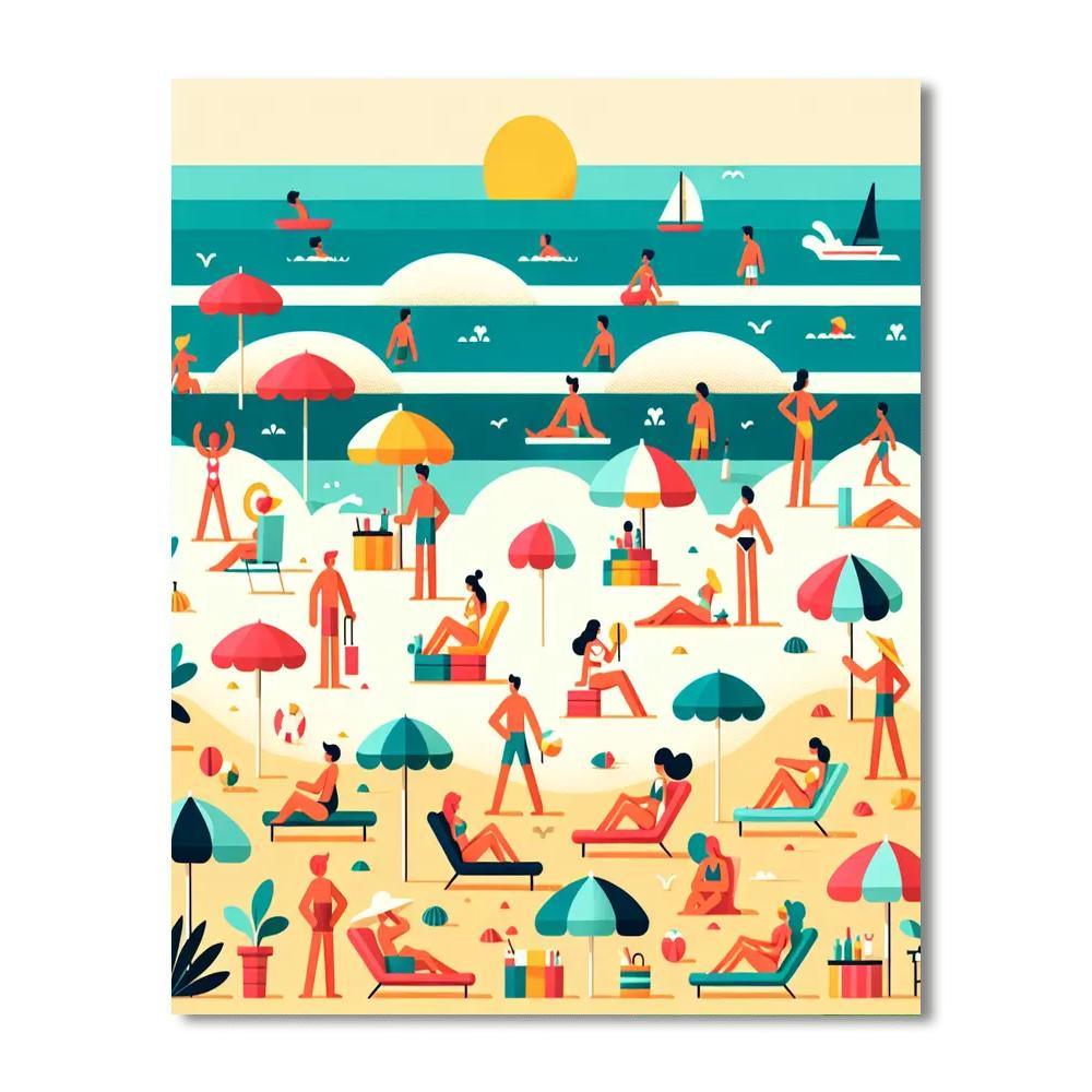 Holiday At The Seaside Paint By Numbers Art