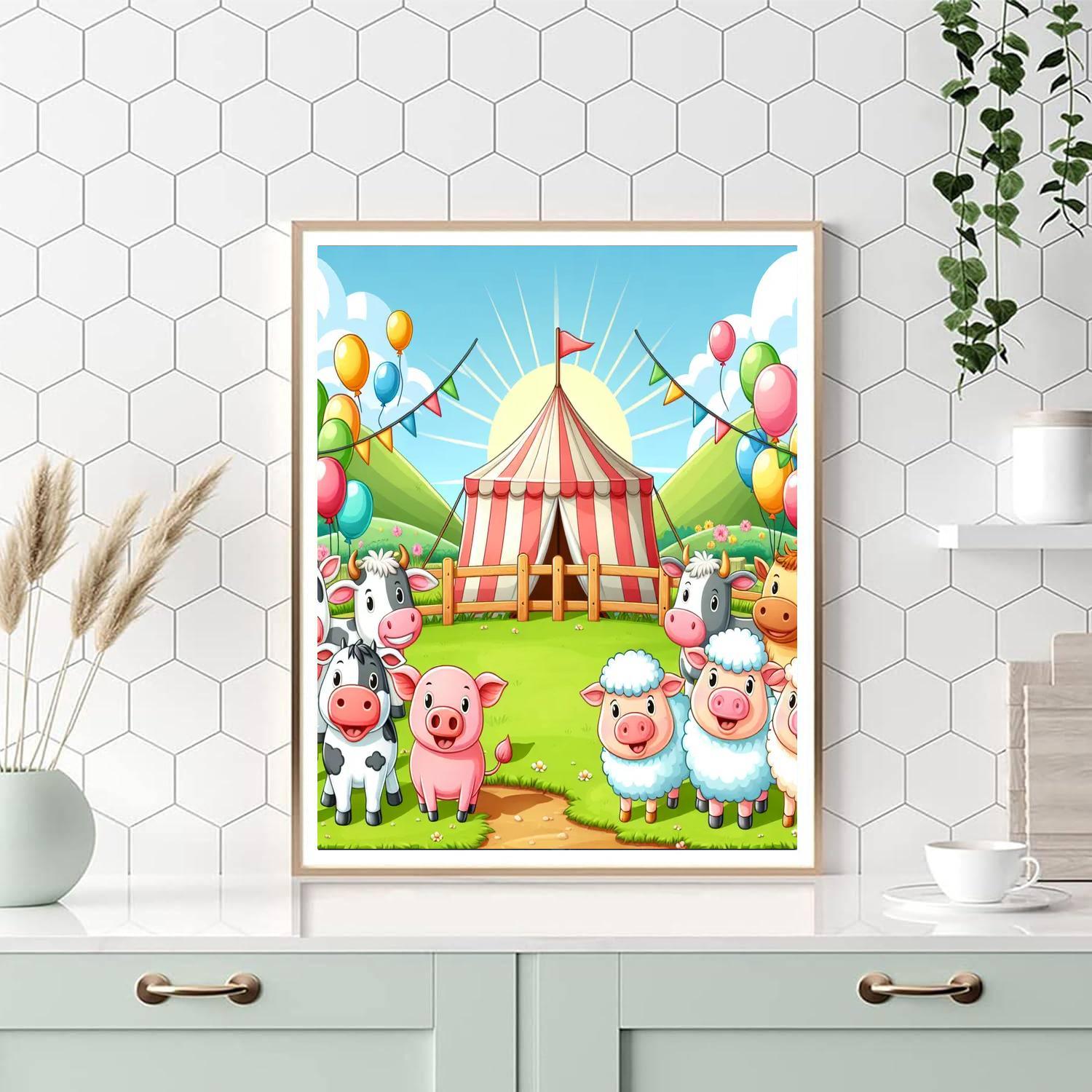 Funky Farm Festival Paint By Number
