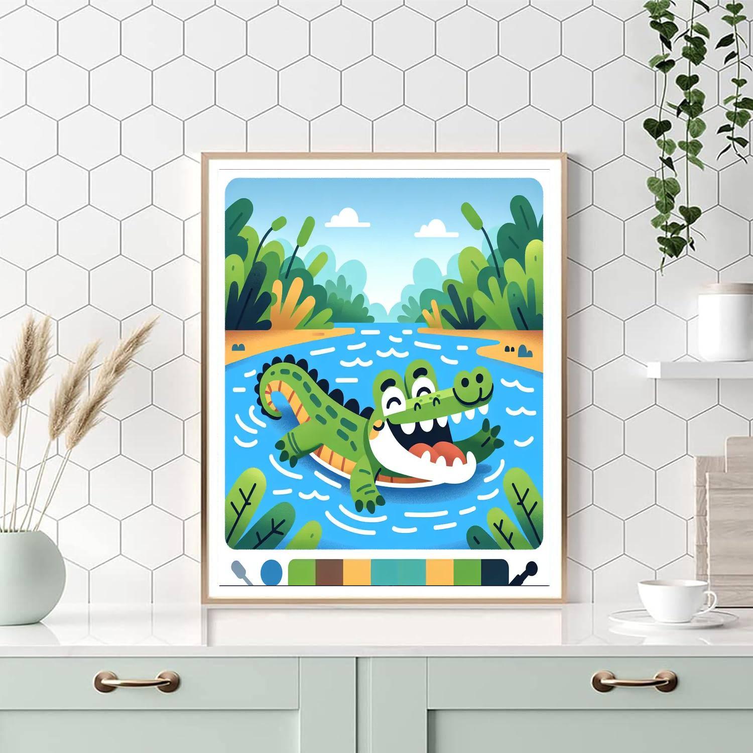 Snappy Crocodile River Painting By Numbers Kit