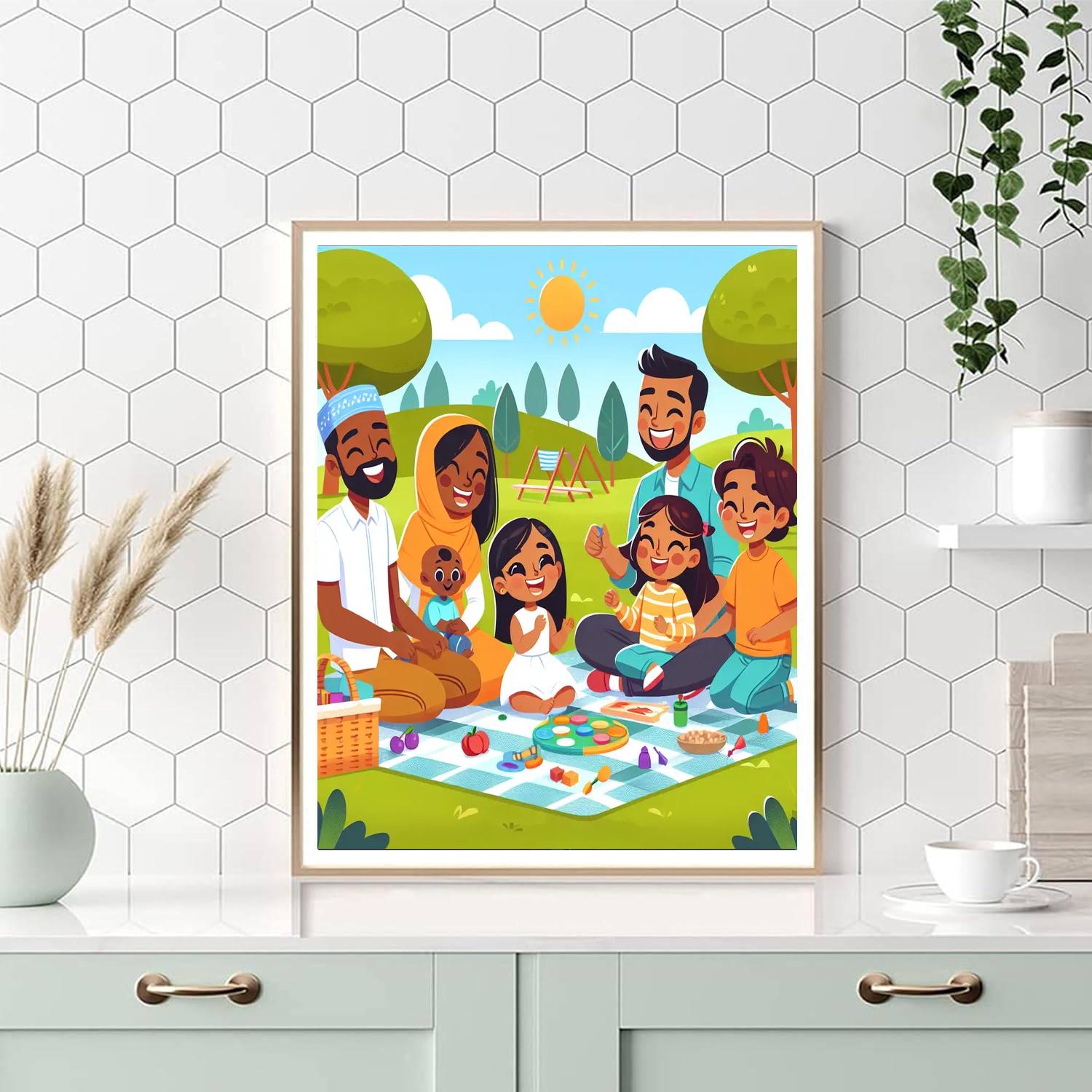Joyful Family Adventures Painting Number Kit