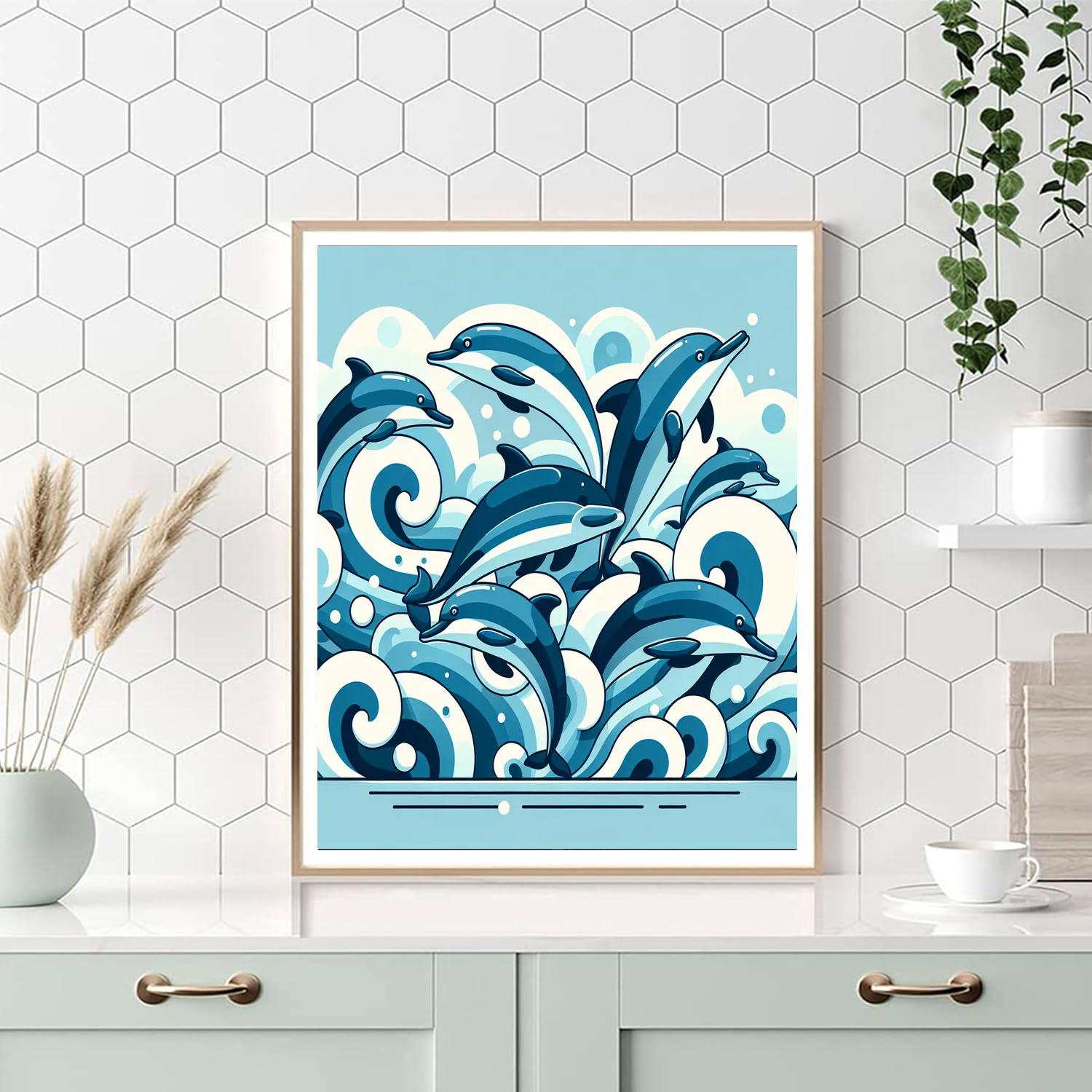 Leaping Dolphin's Ocean Joy Paint By Numbers Kits