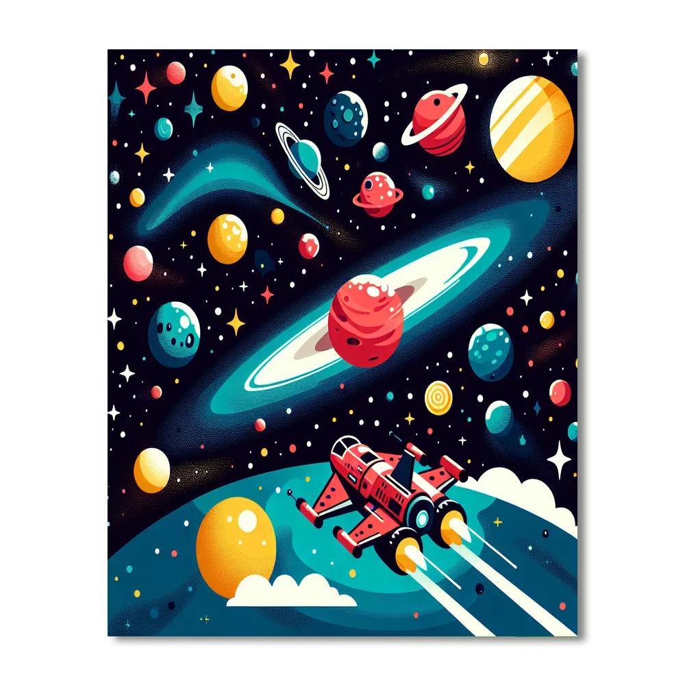 Outer Space Excursion Painting Number Kit