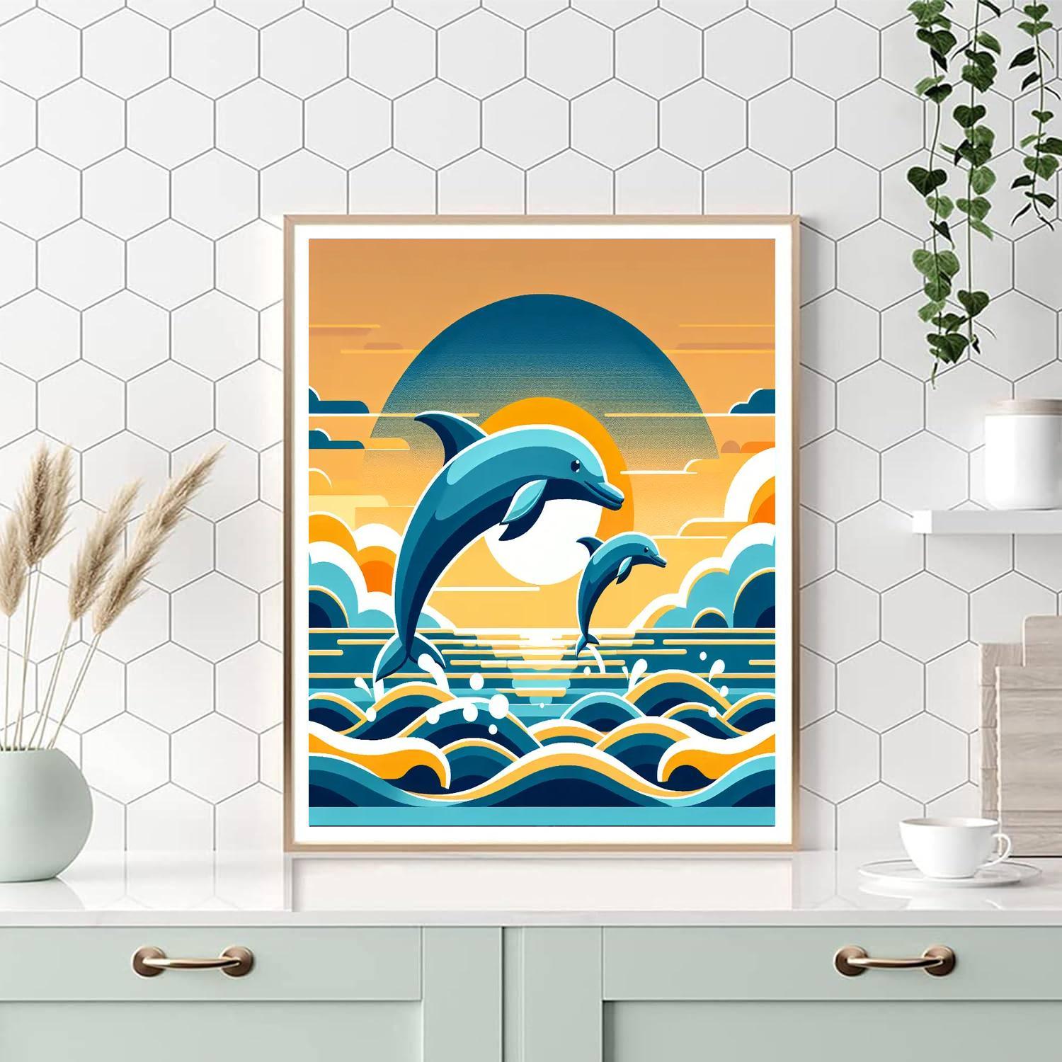 Ocean Dream Dolphin Numbered Painting Kits