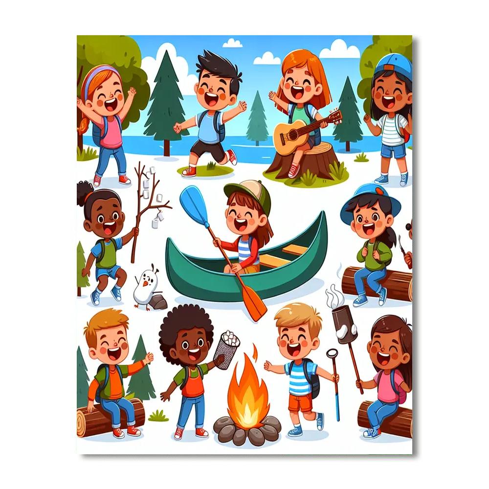 Wondrous Summer Camp Paint By Numbers Art