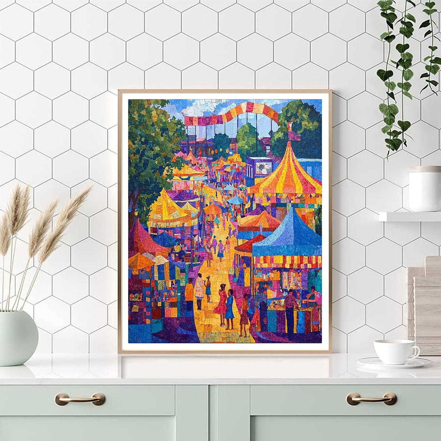 Romare Bearden Inspired Vibrant Carnaval Delights  Paint By Color