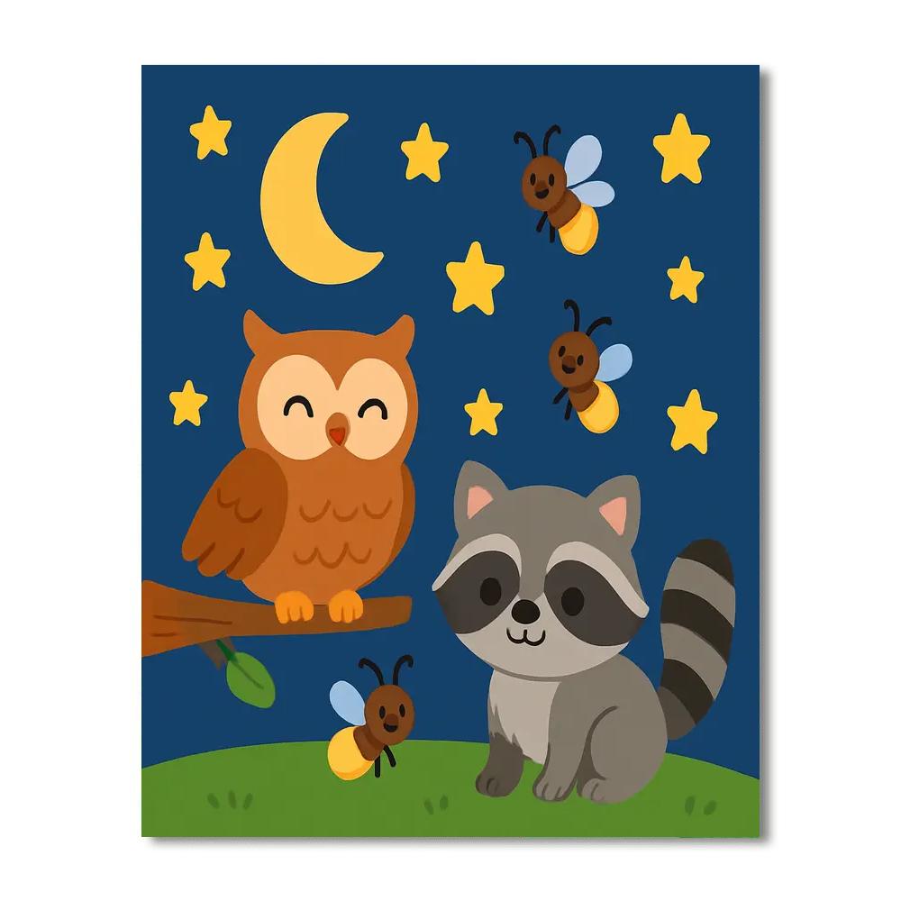 Curious Critters Of The Night Paint By Color