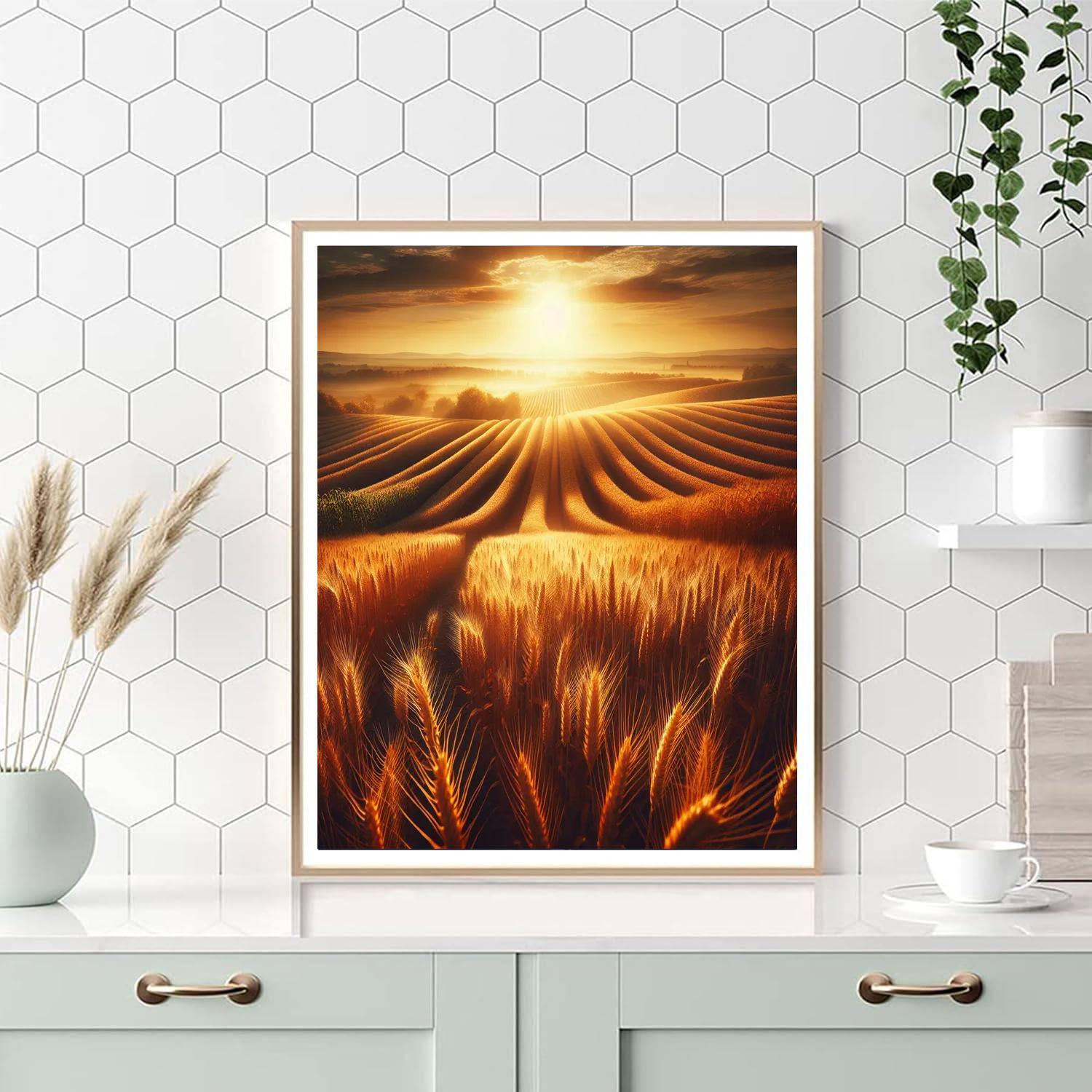 Sunlit Harvest Fields Painting By Numbers Kit