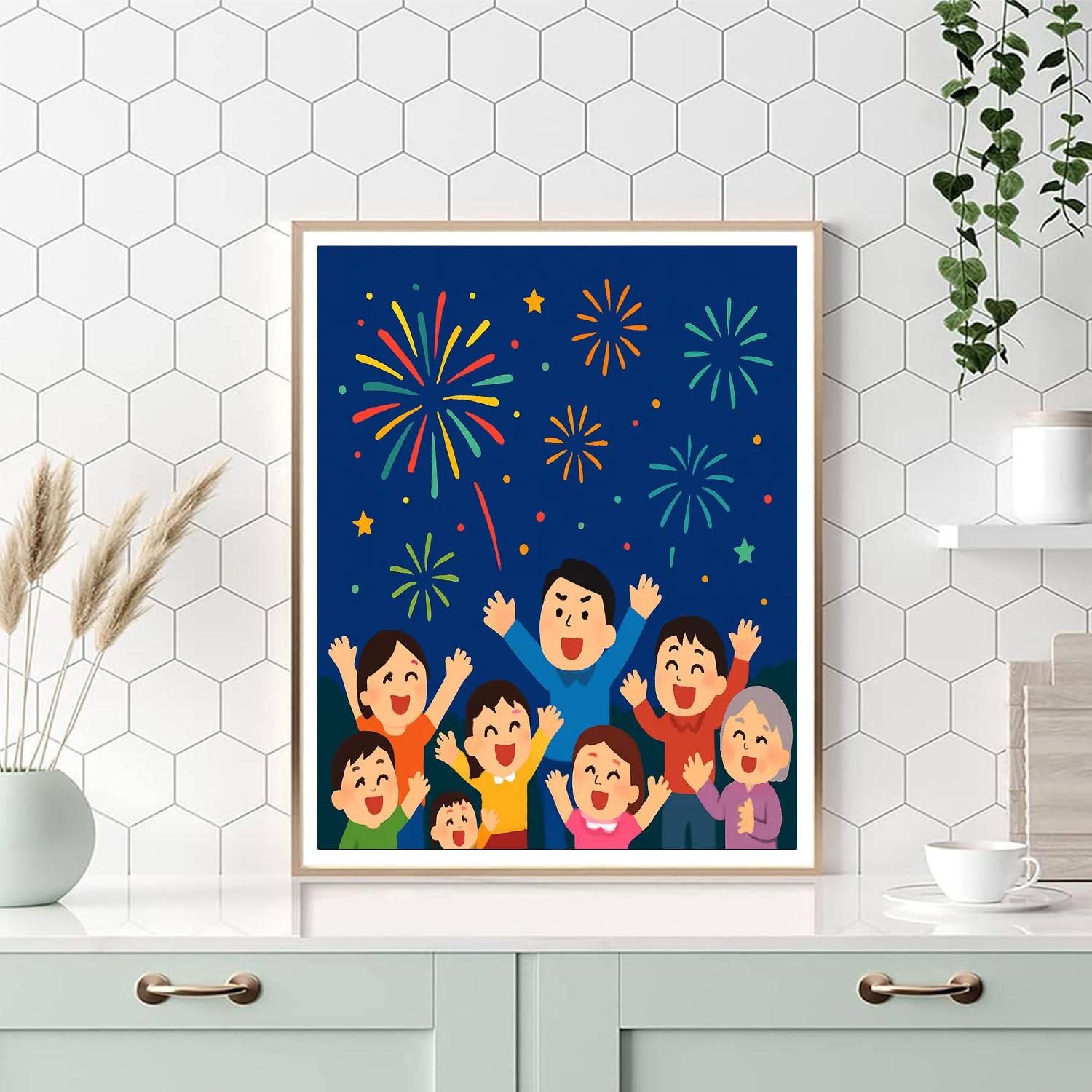 Colorful Firework Festival Paint By Color
