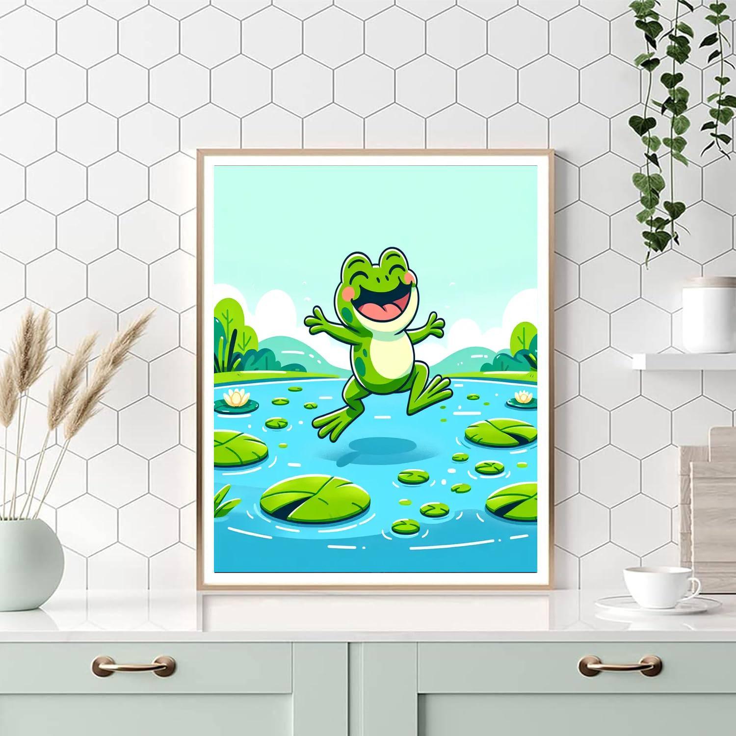 Cheerful Frog Painting By Numbers Kit