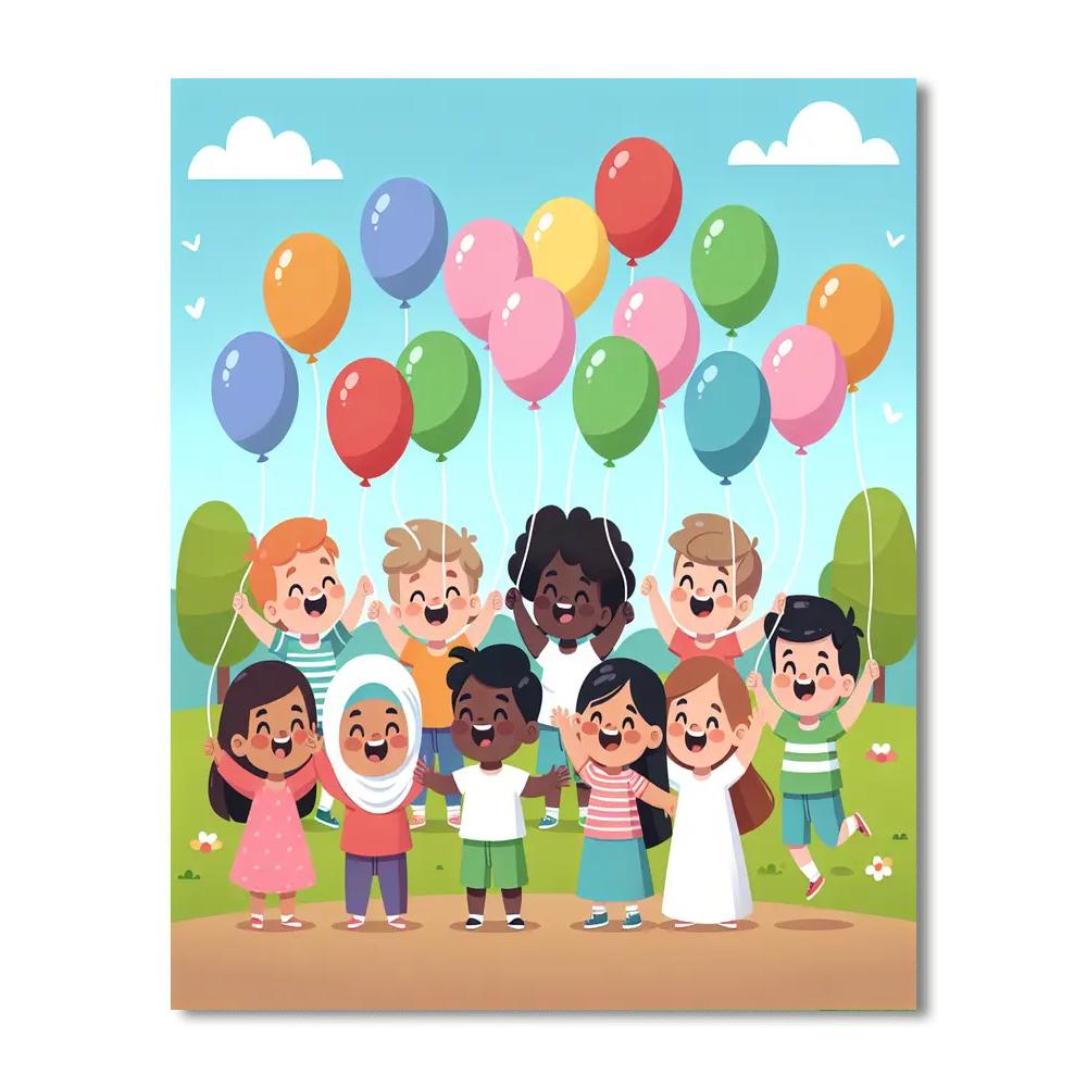 Balloons Over The Park Numbered Painting Kits