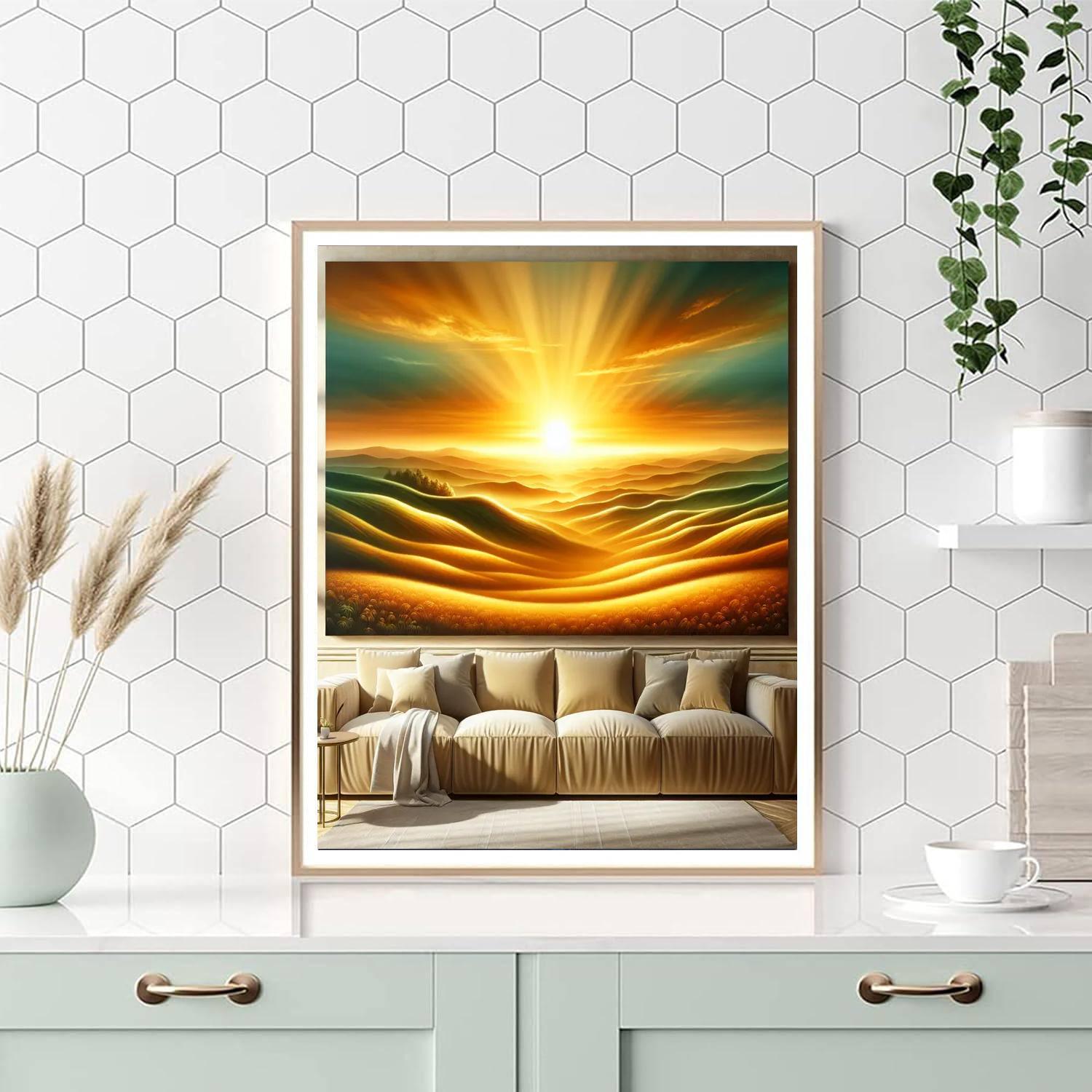 Glorious Sunset Over The Hills Paint By Color