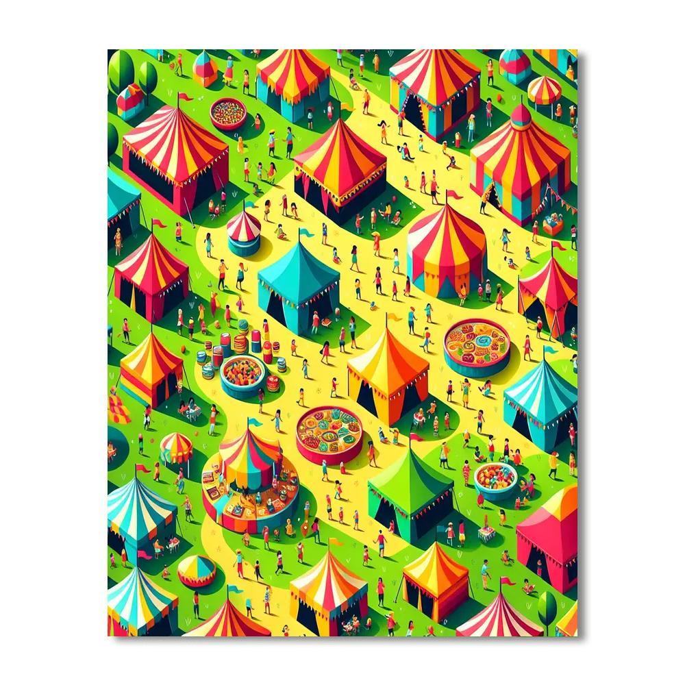 Vibrant Summer Festival Painting Number Kit