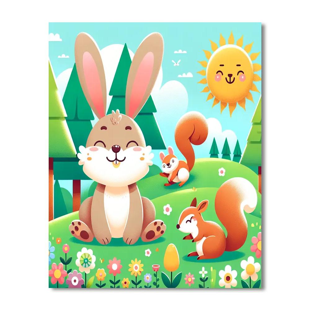 Bubbly Forest Friends Painting Number Kit