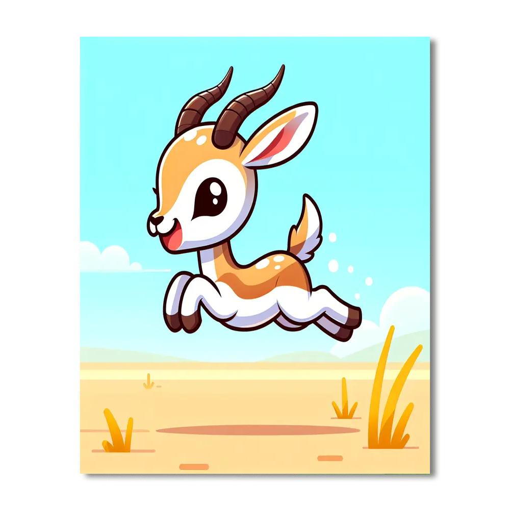 Giggly Gazelle Paint By Numbers Art