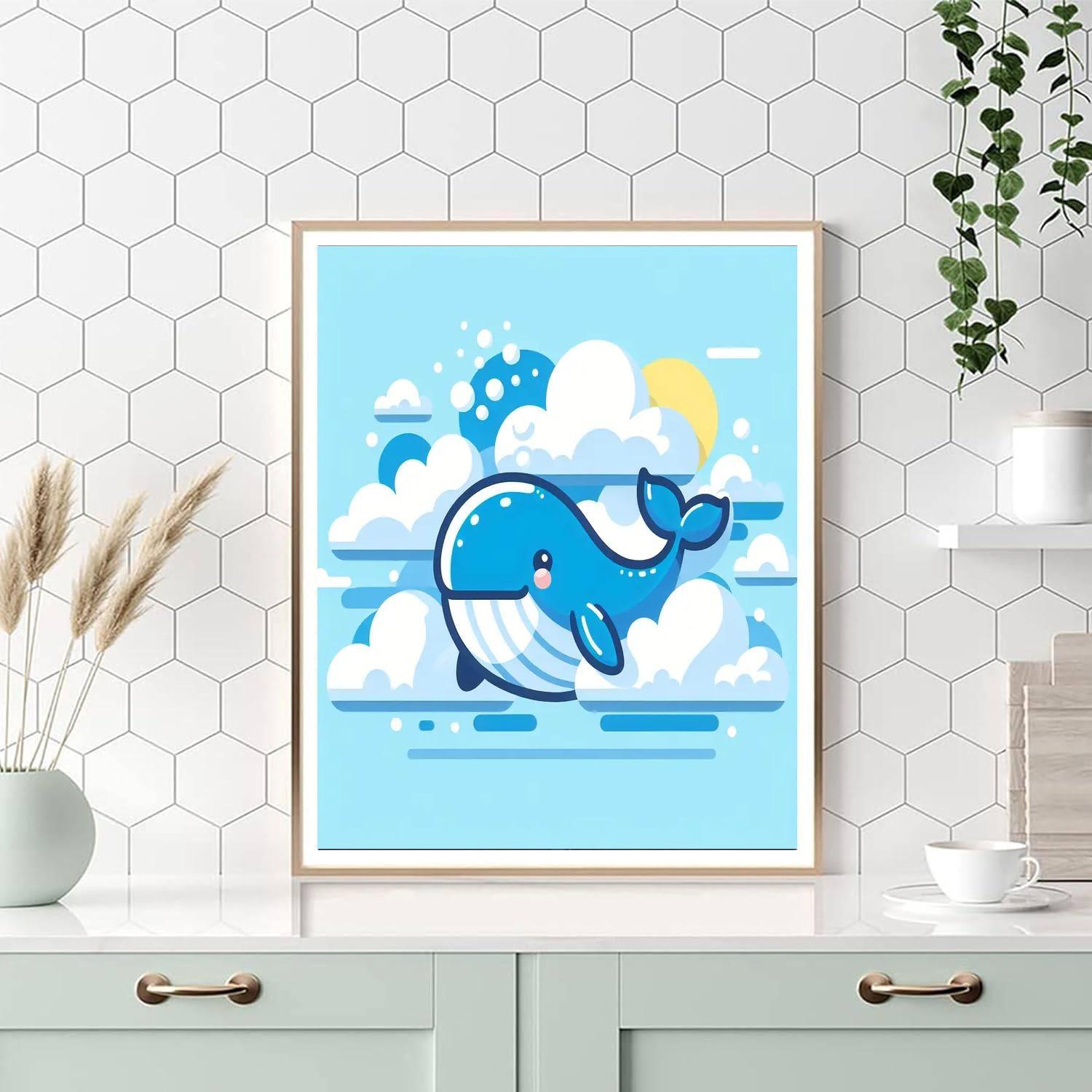 Cheery Cloud Whale Painting By Numbers Kit