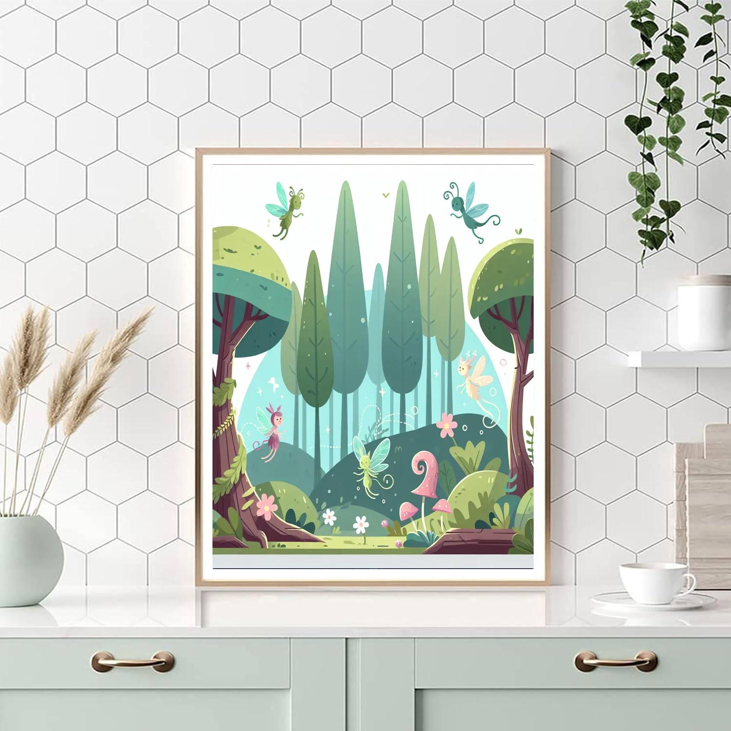 Dreamy Enchanted Forest Number Painting