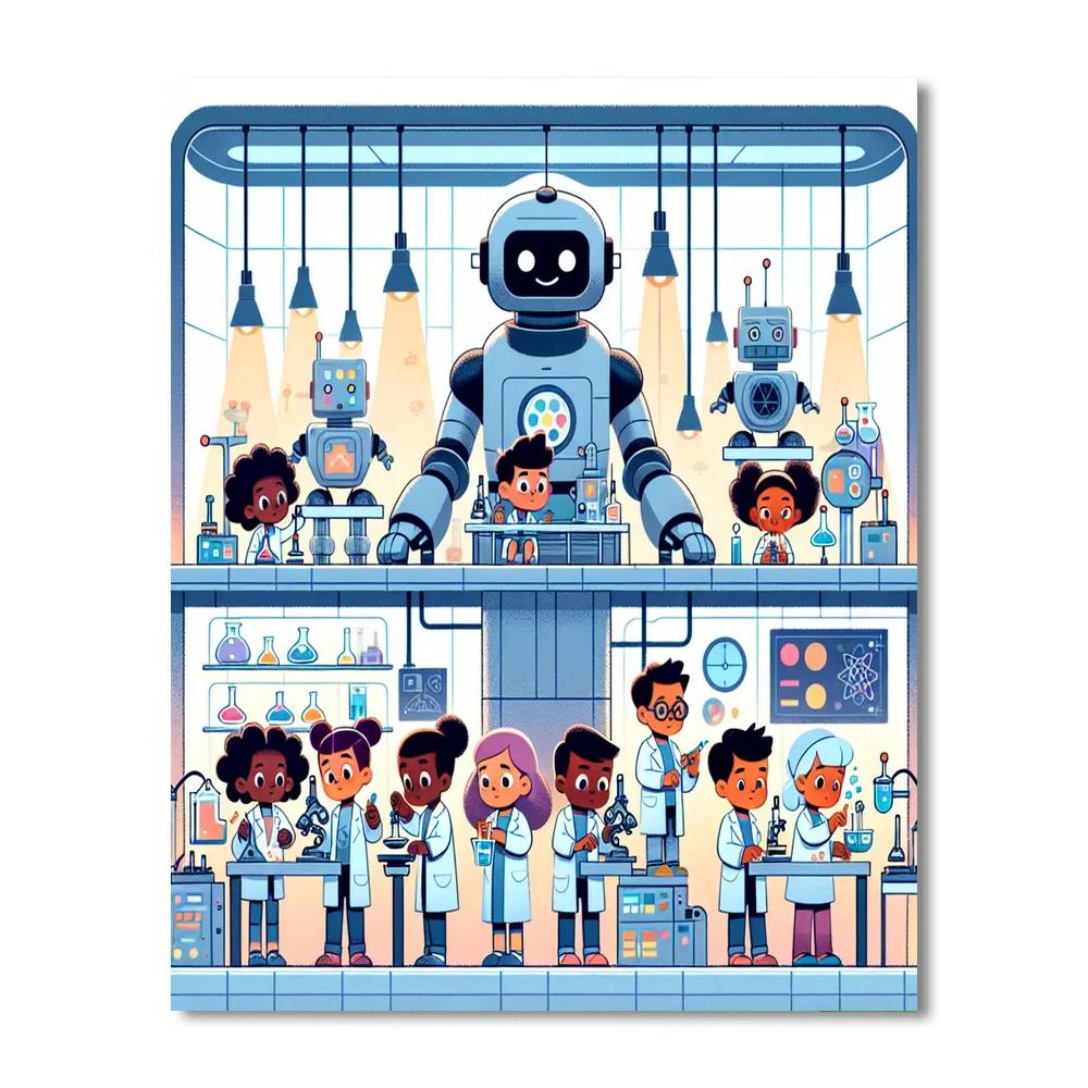 Futuristic Science Lab Paint By Numbers Art