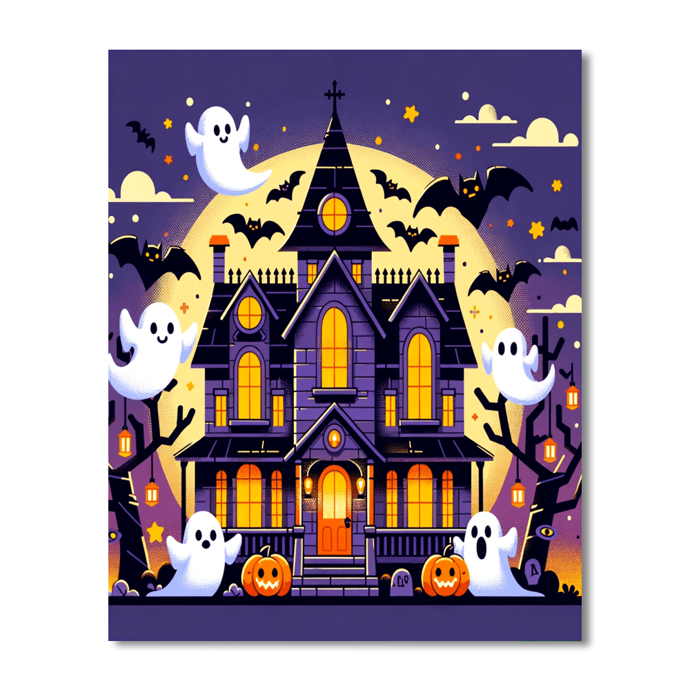Spooky Haunted House Paint By Color