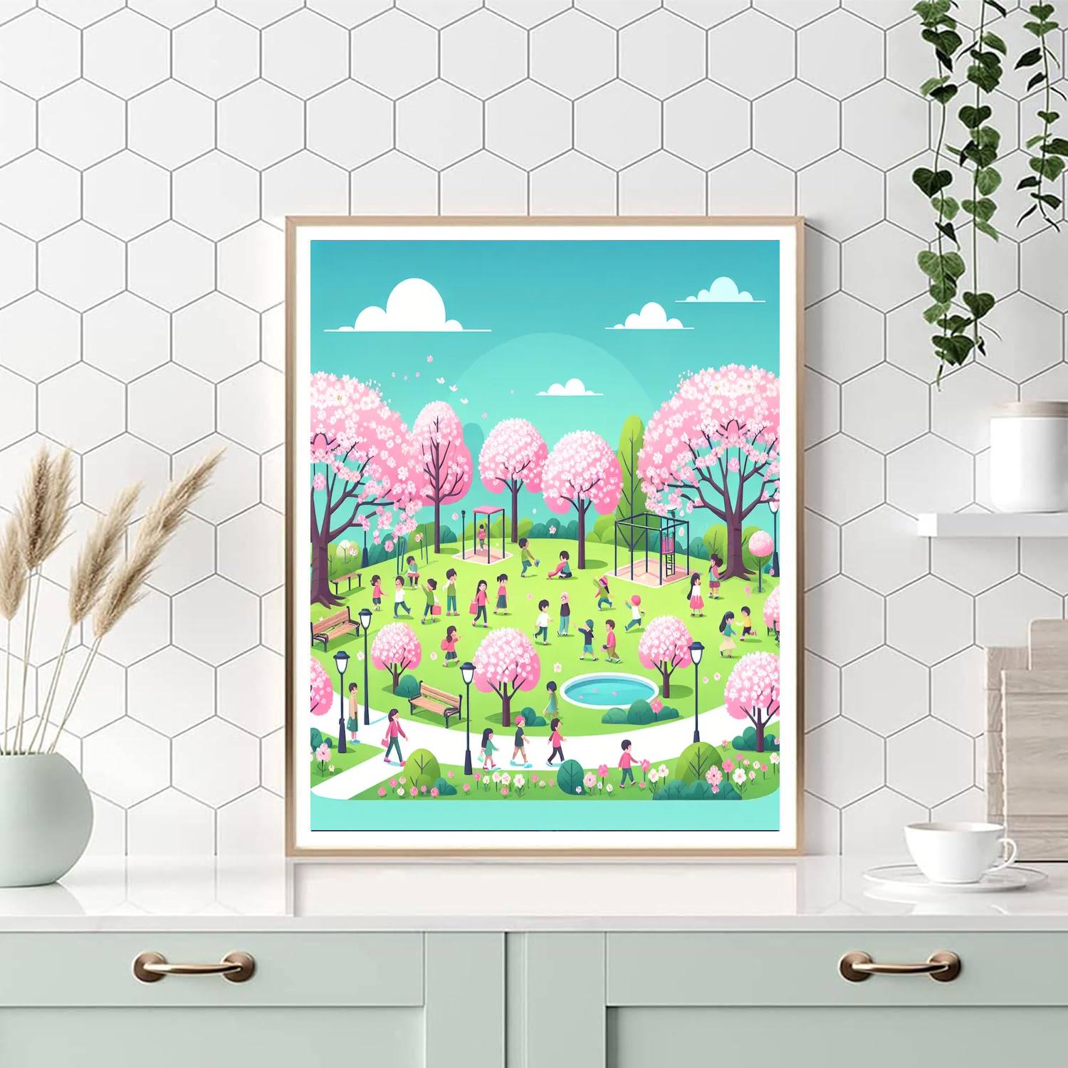 Cherry Blossom Adventure Numbered Painting Kits