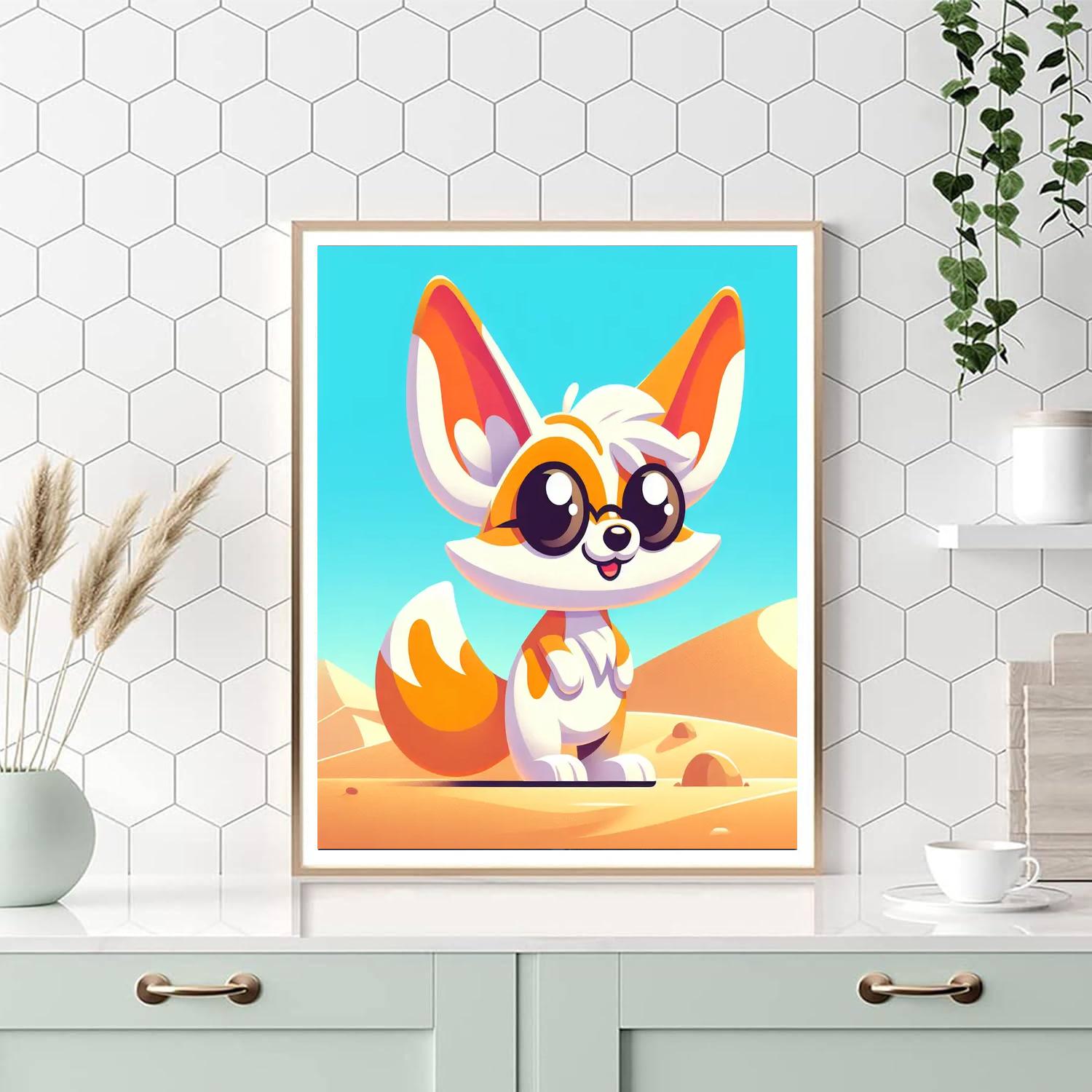 Funky Fennec Fox Painting By Numbers Kit