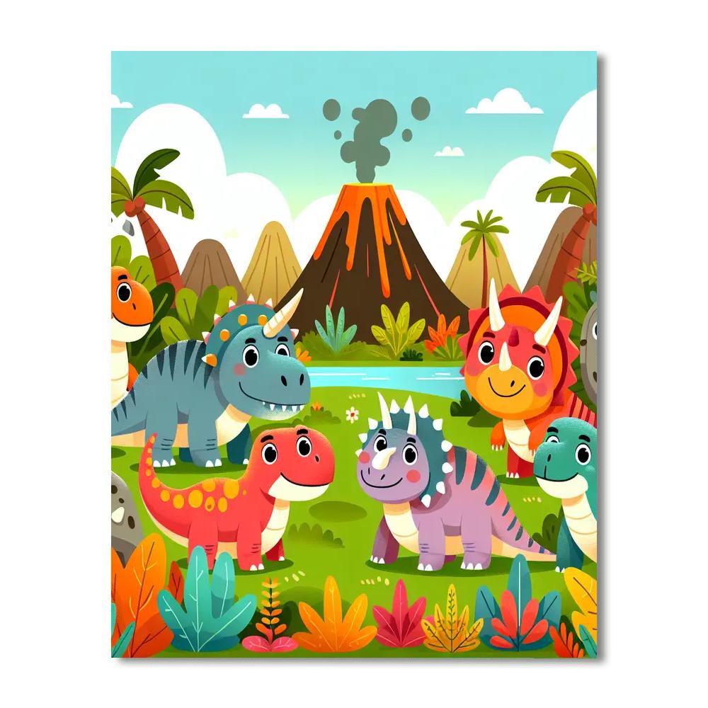 Fantastic Dinosaur Discovery Paint By Numbers Art